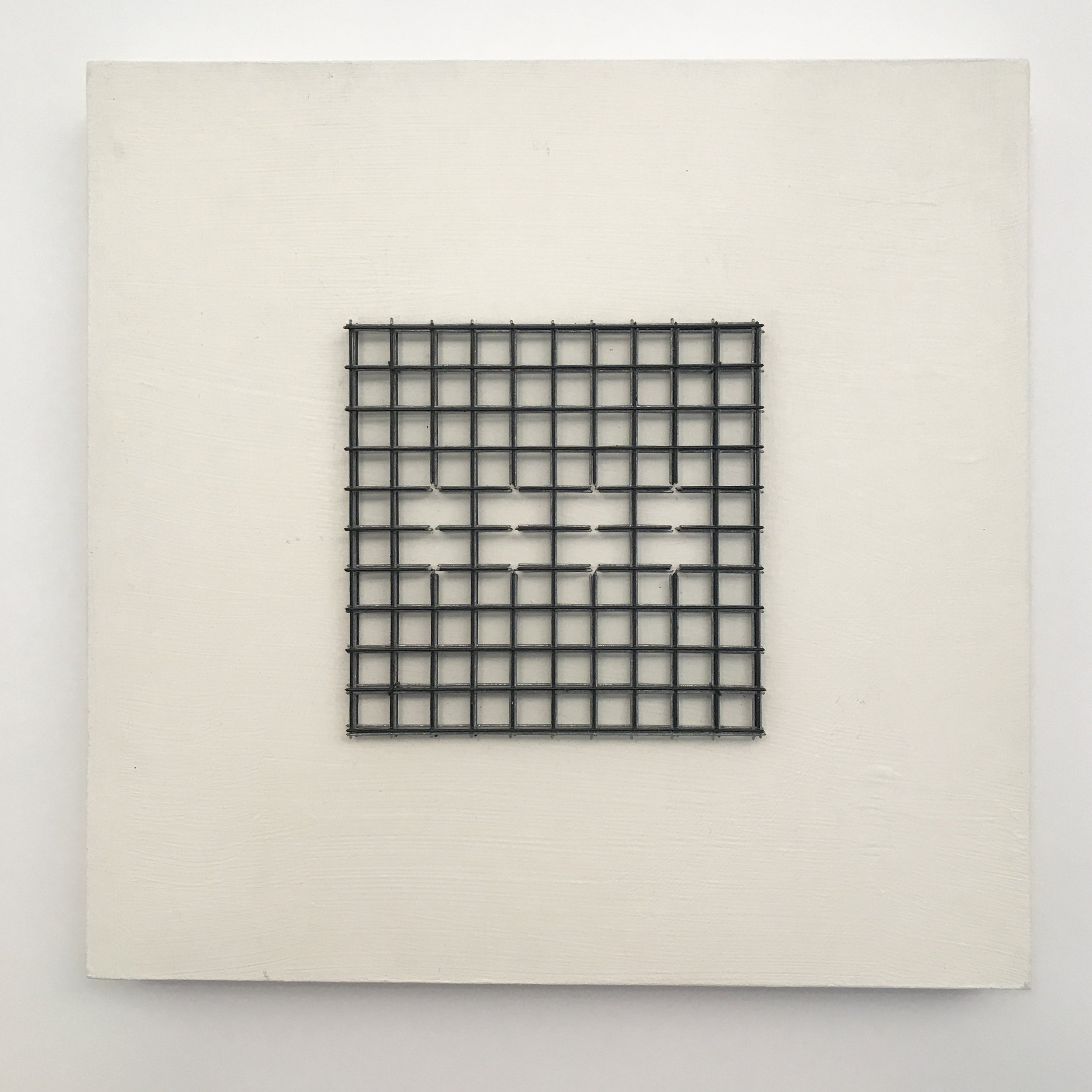  Doug Cross,  Meditation Square  #2,  Wire mesh and wood, 12”x12”x3” 