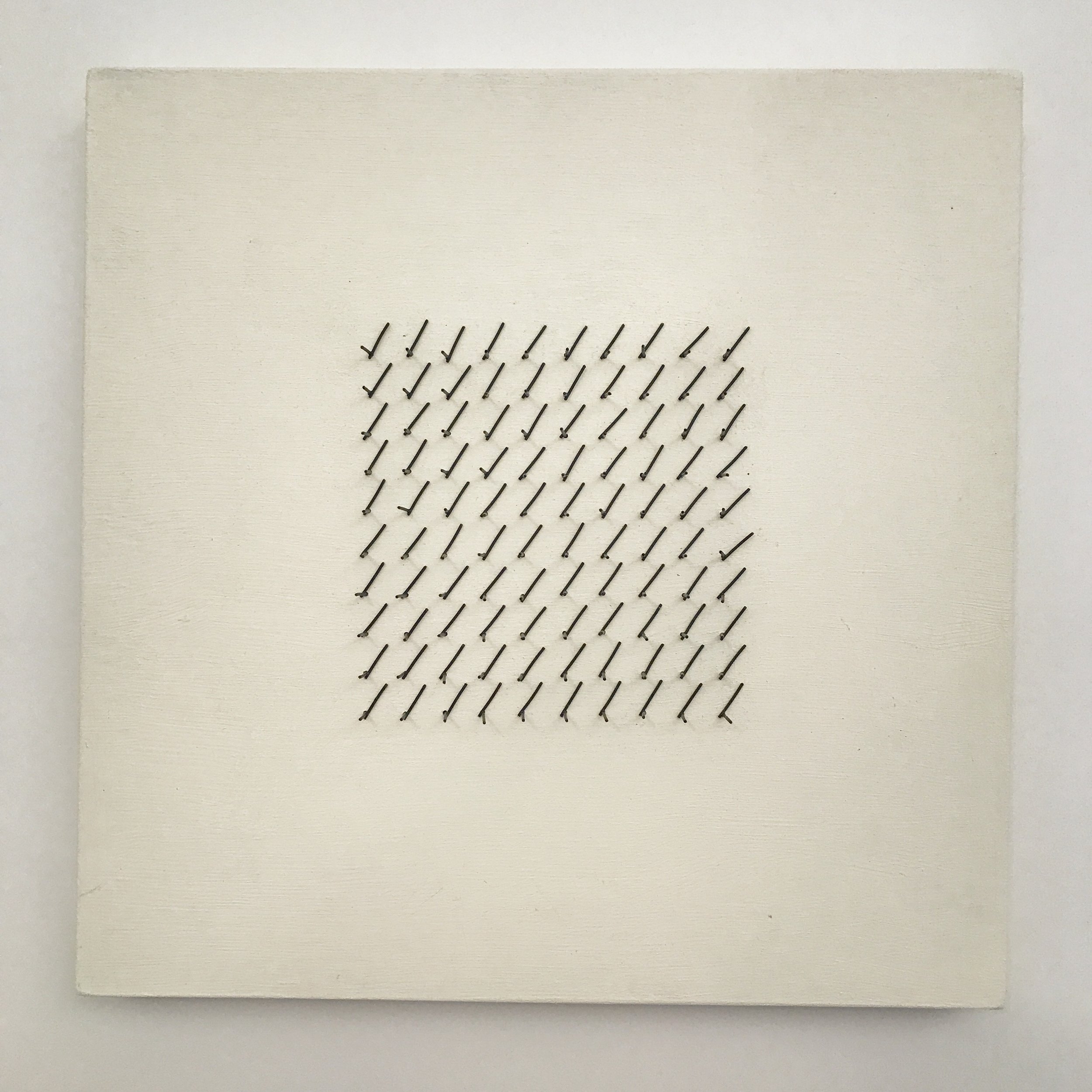  Doug Cross,  Meditation Square #1 , Wire mesh and wood, 12”x12”x3” 