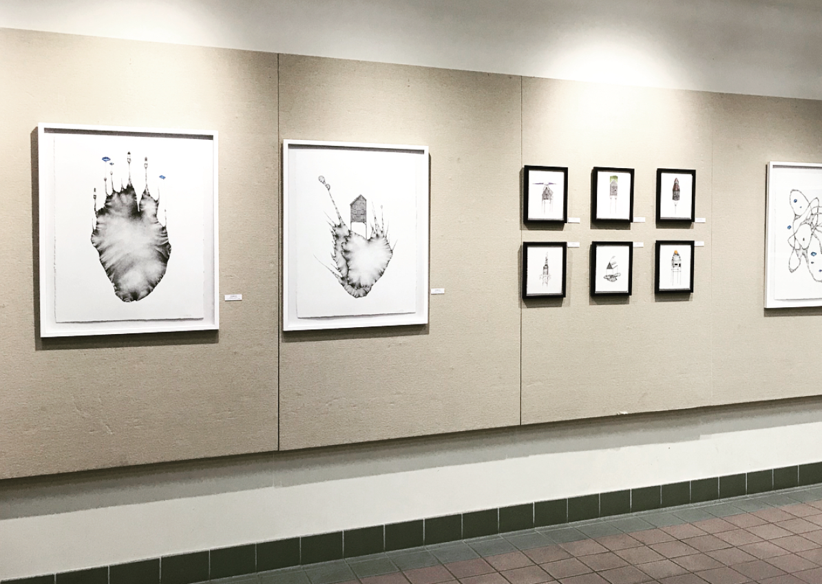 Installation view of Tatiana Flis’ work in Three Draw.