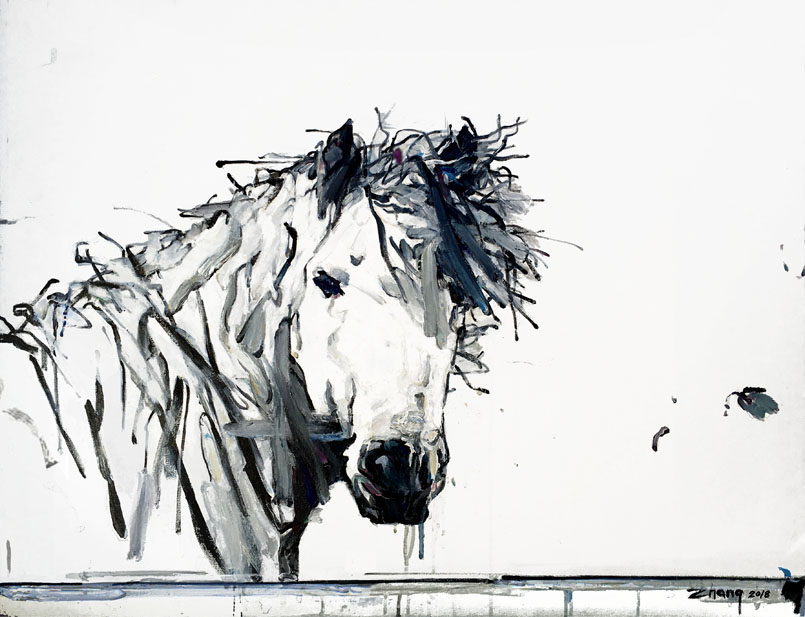  Shao Yuan Zhang,  Unbridled,  Acrylic and oil on canvas, 28x36 
