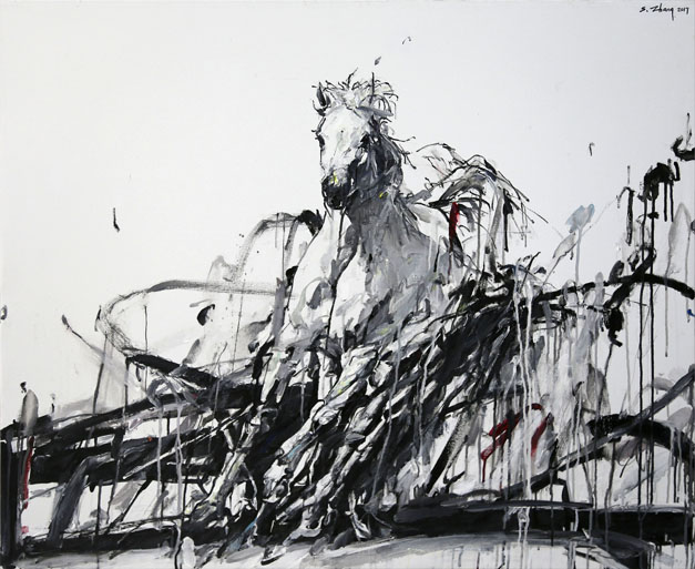  Shao Yuan Zhang,  Wind Horse,  Acrylic and oil on canvas, 38x46 