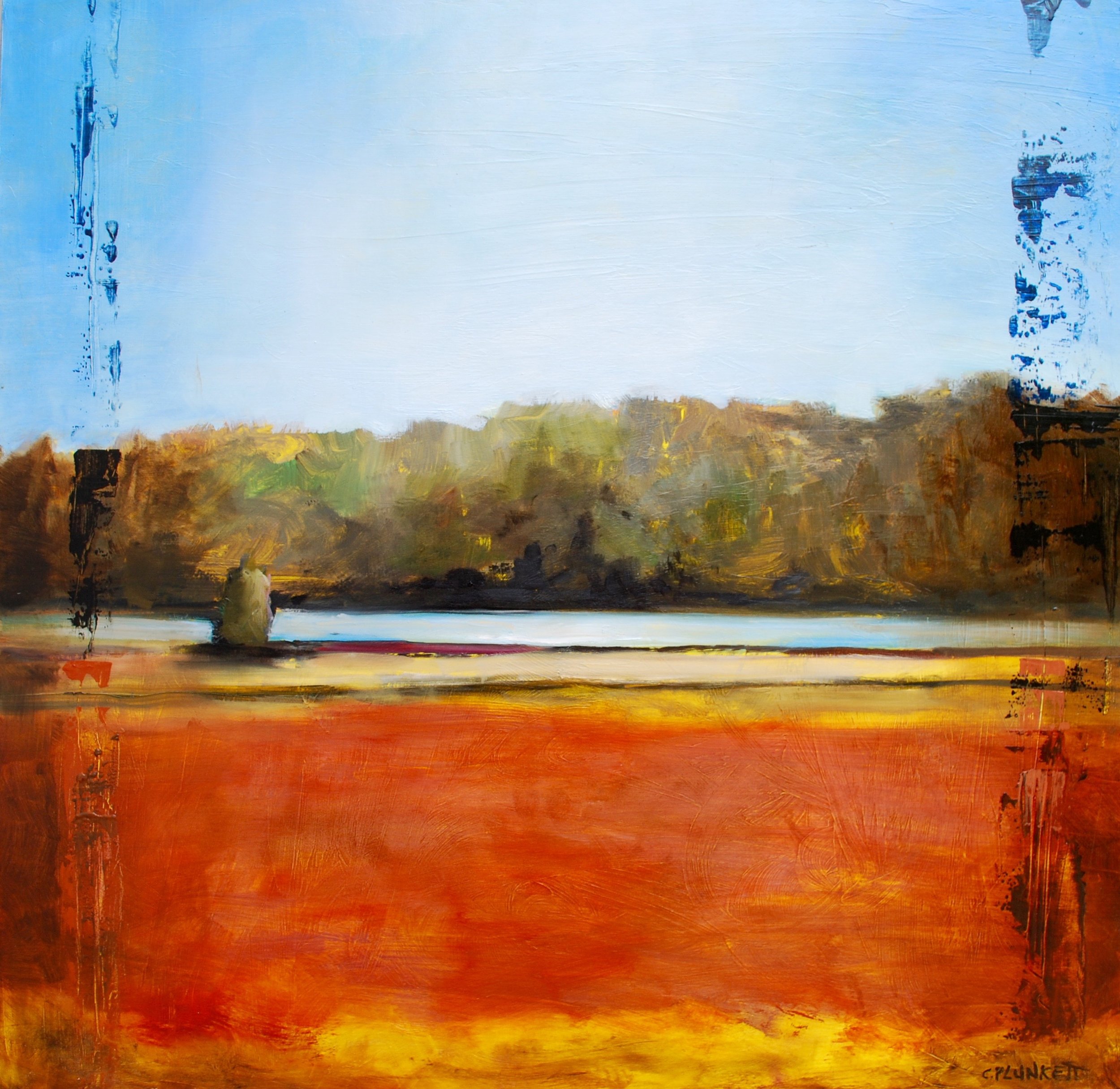  Chris Plulnkett,  Cranberry Bog #2 , Oil on wood panel, 24x24 