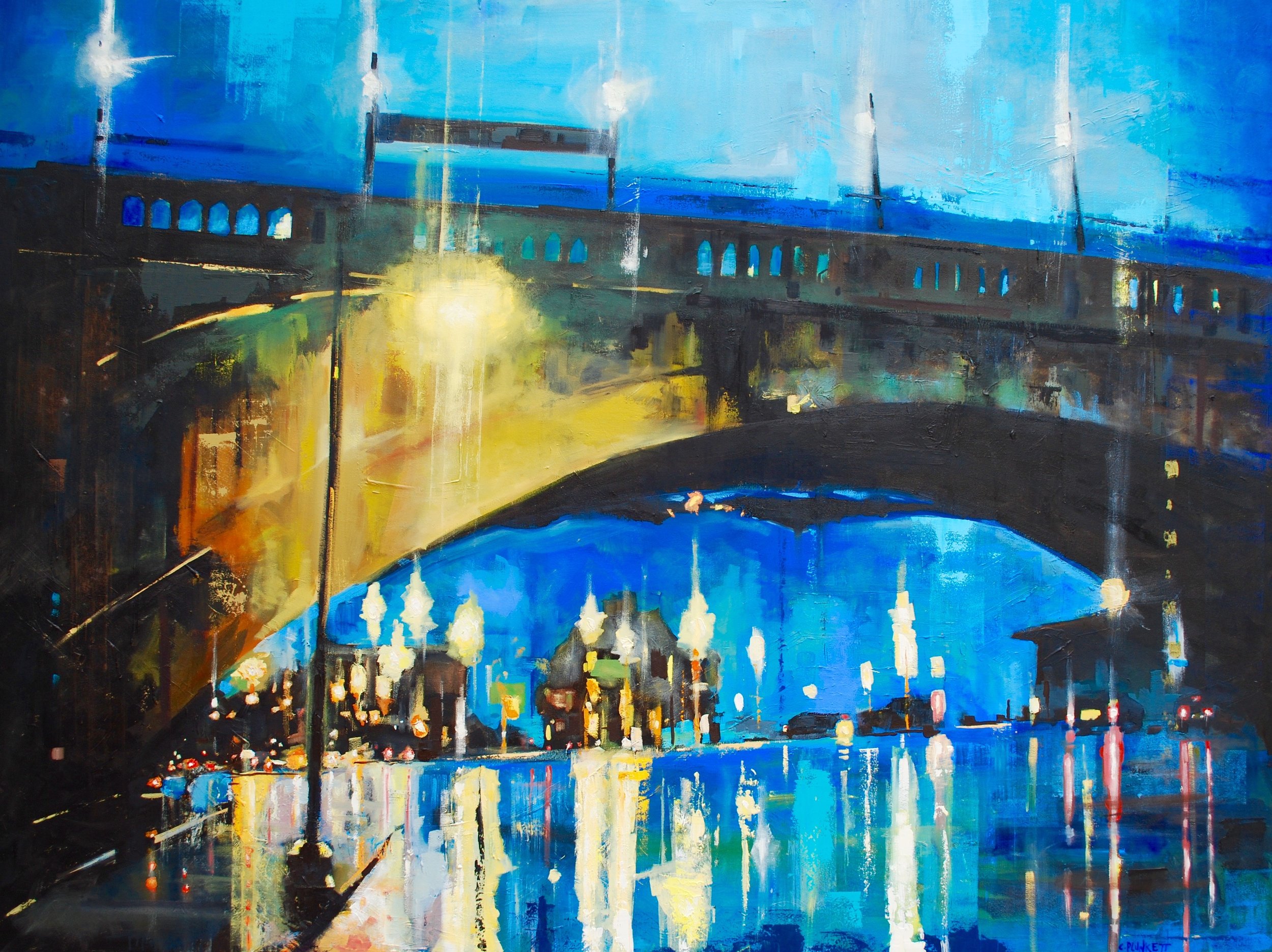  Chris Plulnkett,  Lechmere Viaduct #2 , Oil on canvas, 56x72 