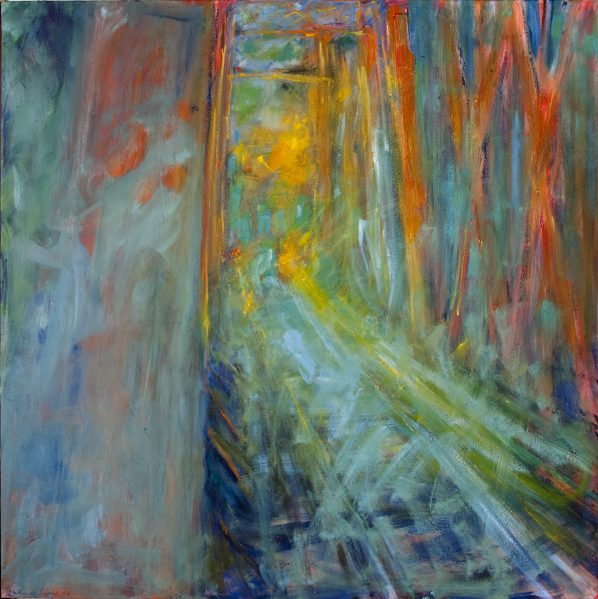  Catherine  Gibbs,  Spirit of the Train , Oil on canvas, 48x48 