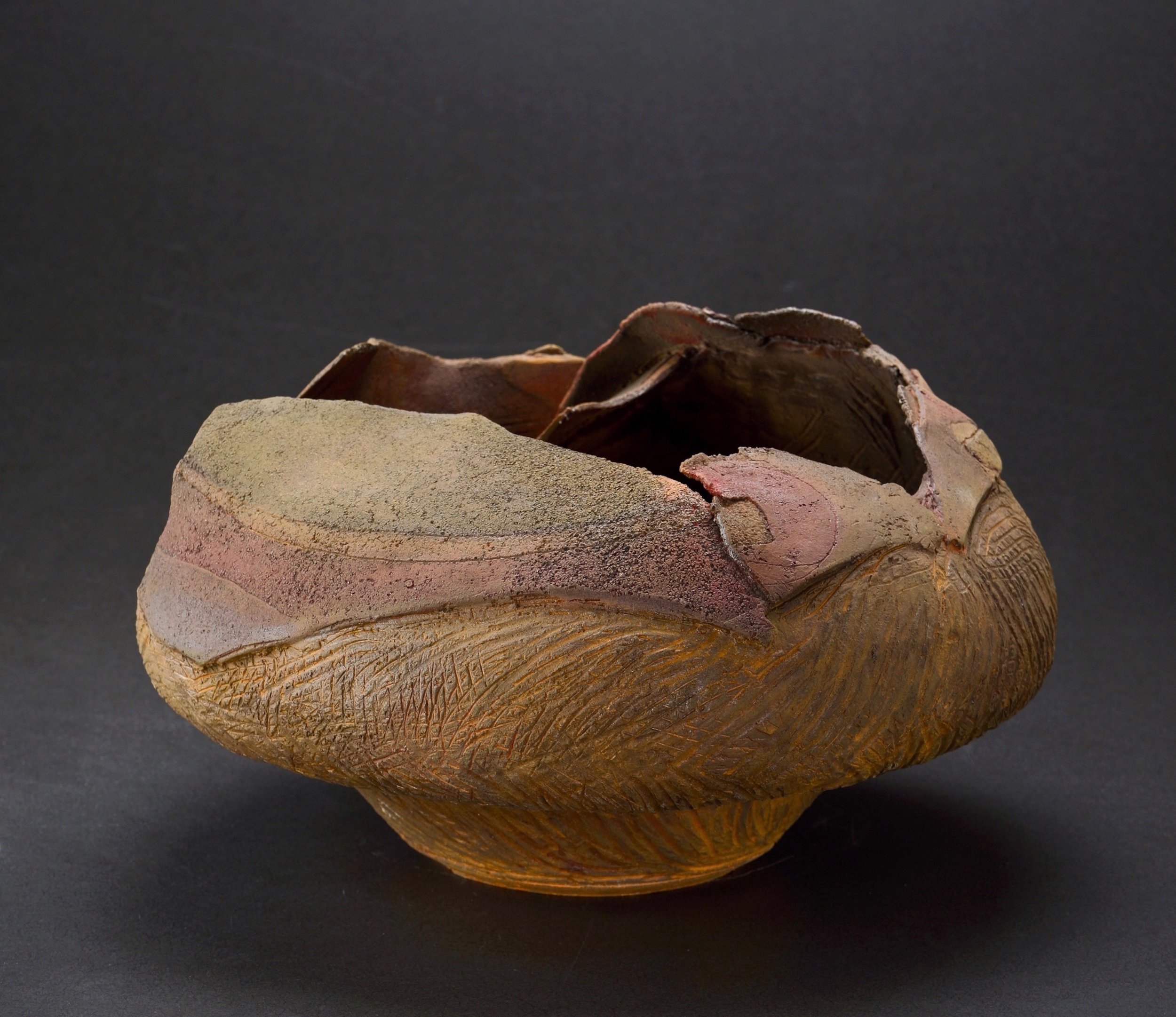  Mimi Howard,  Eclipsed Globe , unglazed stoneware, 20x12x11 