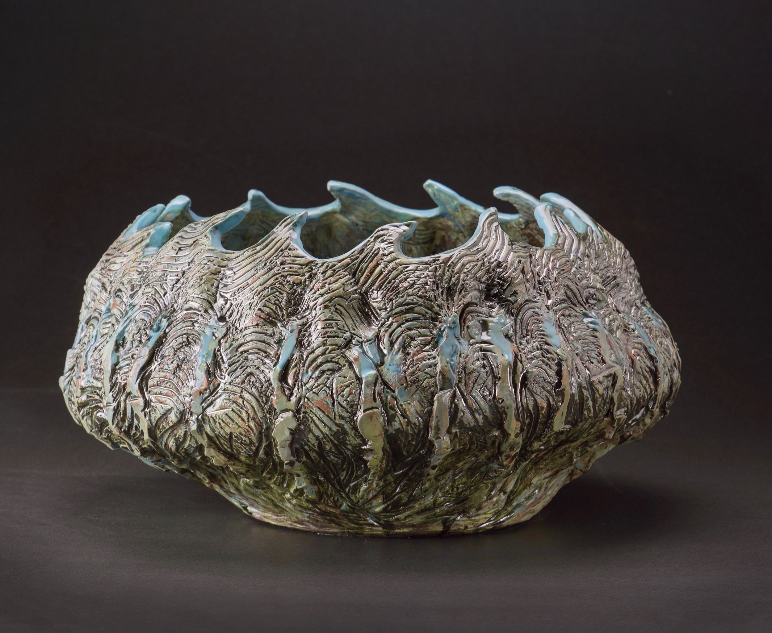  Mimi Howard,  Waves, Inside/Out , glazed stoneware, 20x18x15 