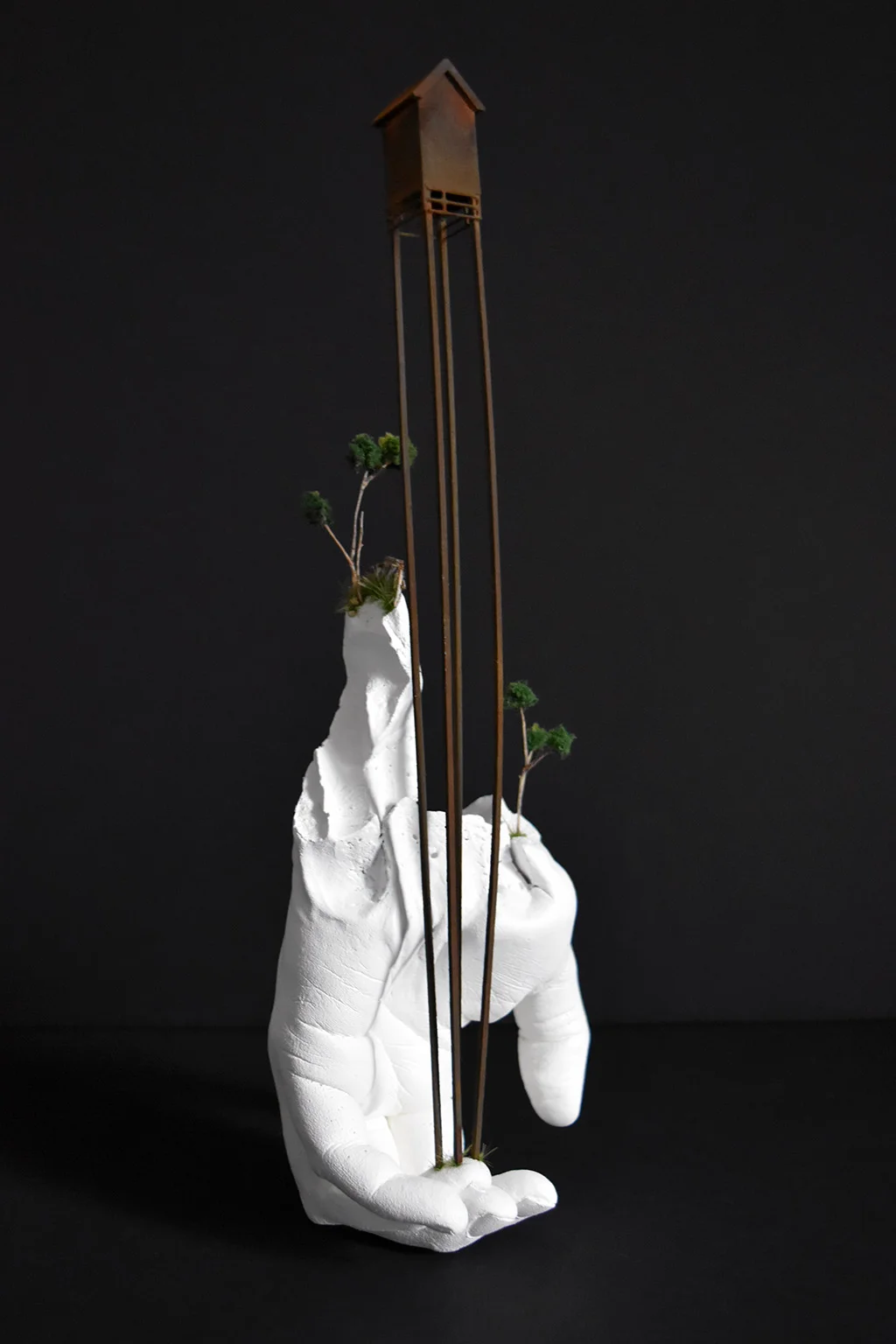 Tatiana Flis, Moving Inland (detail) , resin, wood, and mixed media, 12x5x4.5