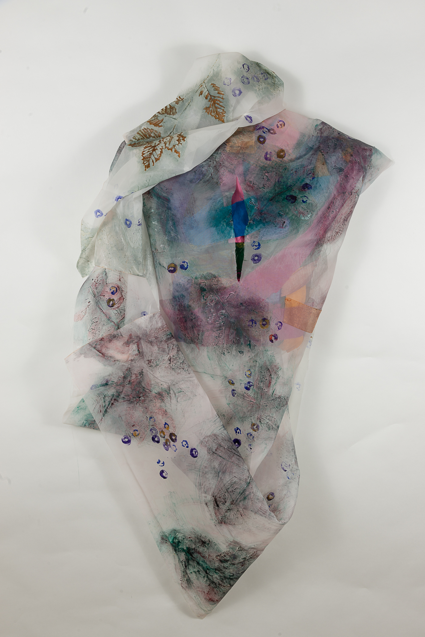  Sylvia Vander Sluis,  Choice without Violence,  polyester, acrylic, silk sari ribbon, mannequin, 46x24x6 