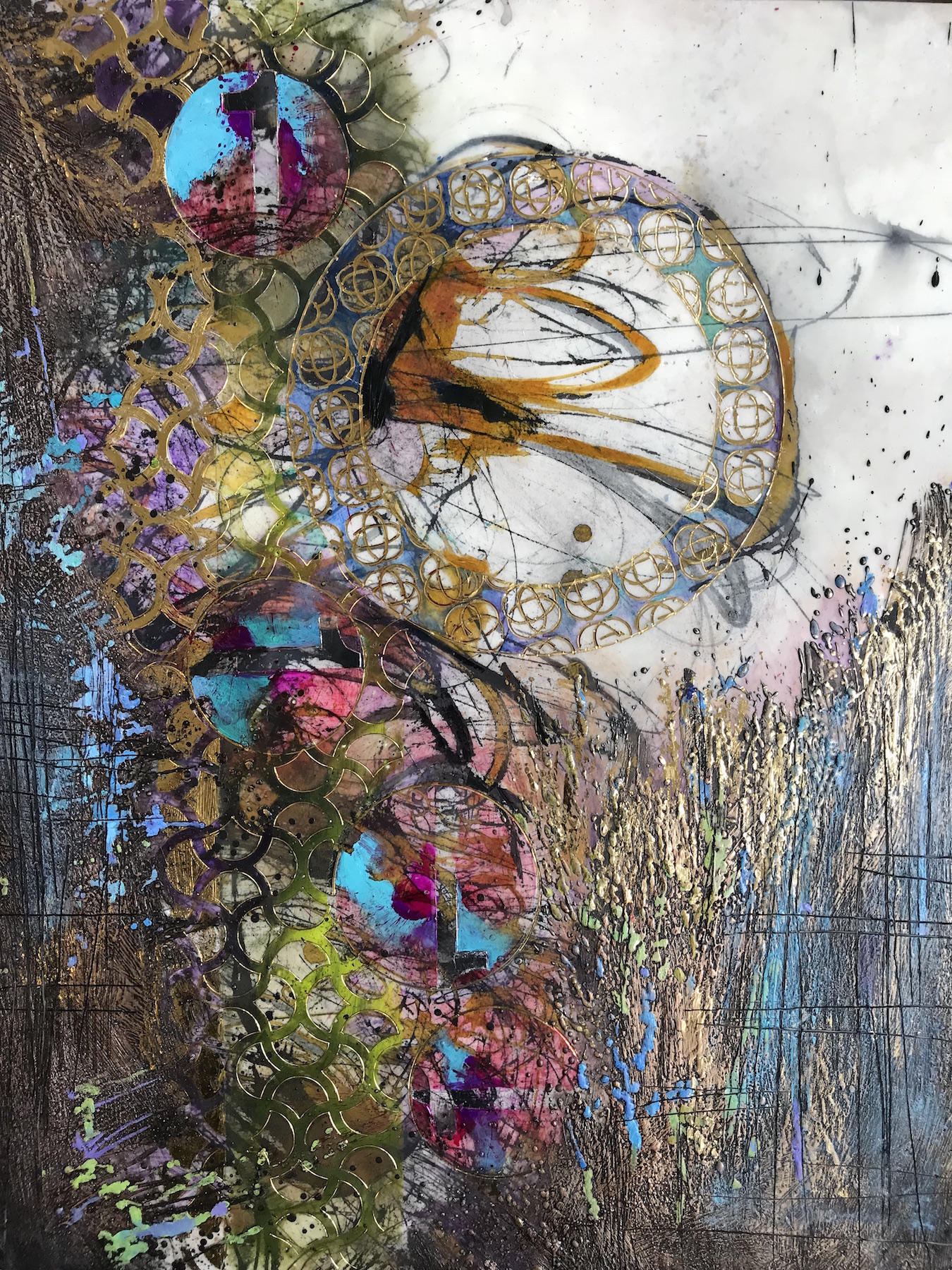 Mary Marley, One Good Turn , encaustic painting, 20”x16”