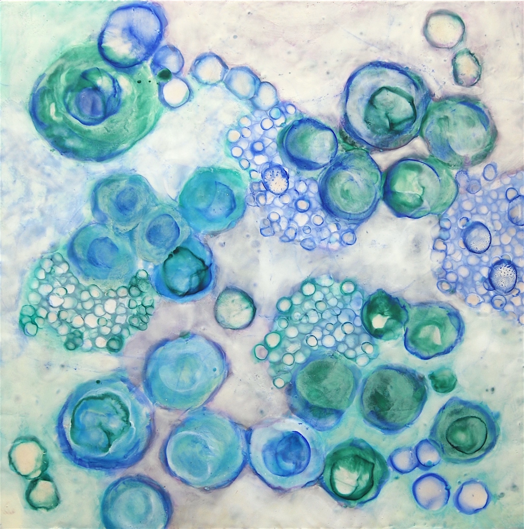  Hartung,  Bio Flow 20 , Encaustic, pastel, pigment stick, 30x30 