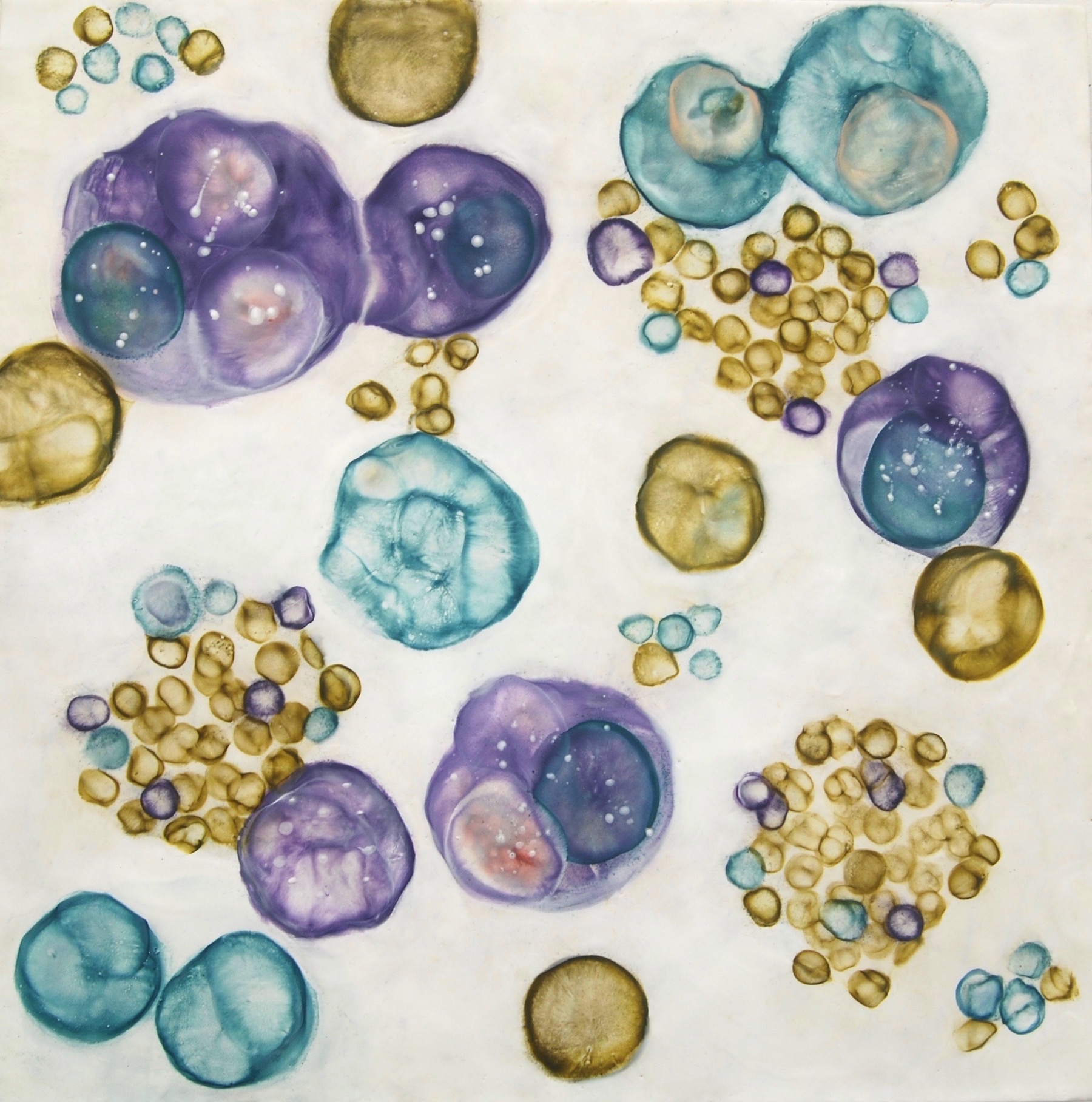  Hartung,  Bio Flow 22 , Encaustic, pastel, pigment stick, 30x30 