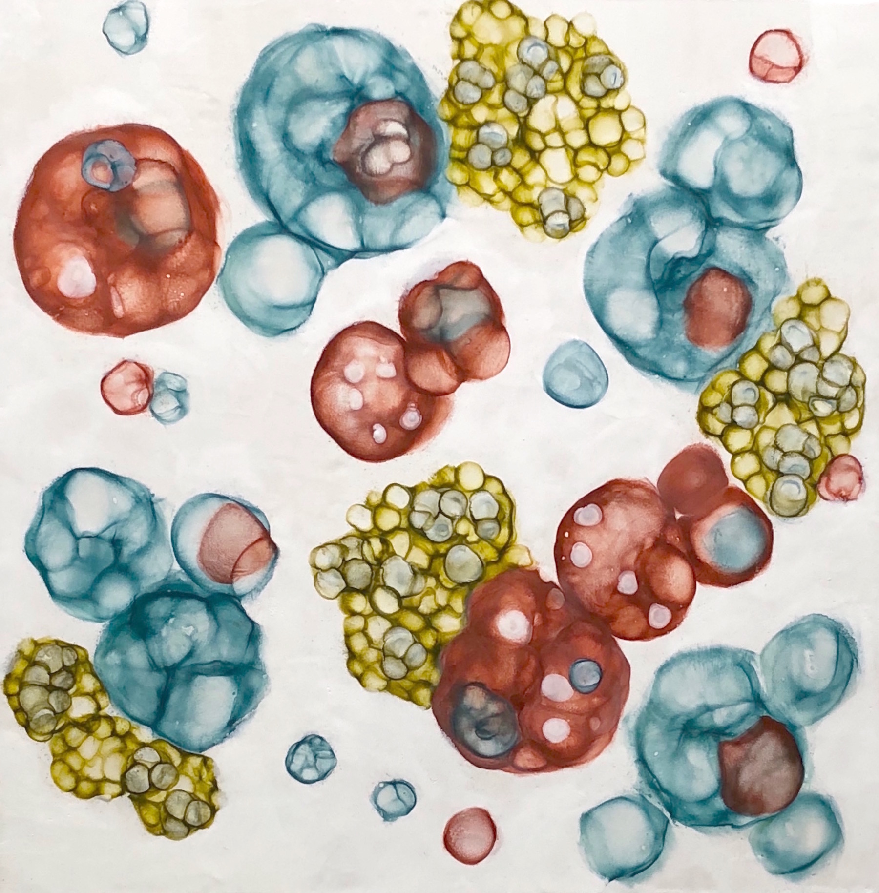 Hartung, Bio Flow 23 , Encaustic, pastel, 24x24