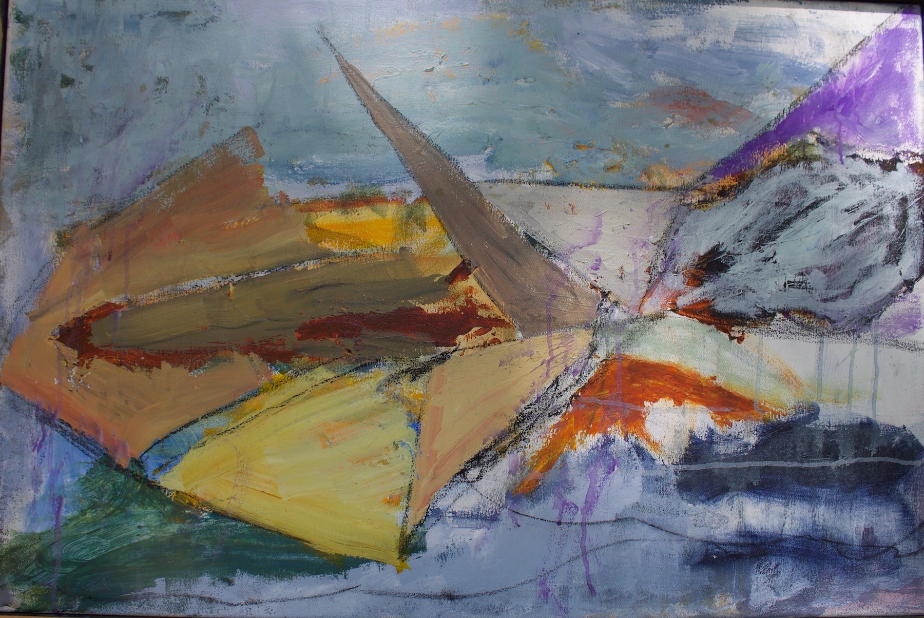   Lampedusa Shipwreck , acrylic on canvas, 24 x 36 inches 