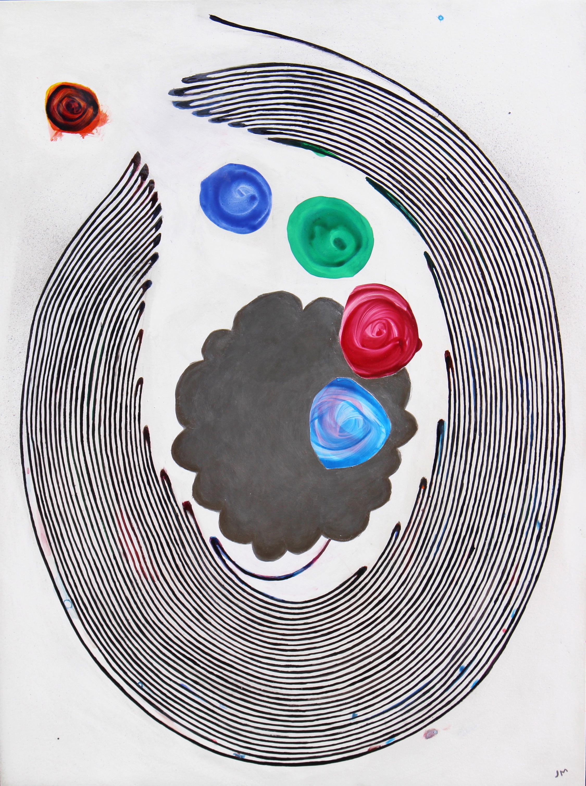 Joel Moskowitz, Unspooling My True Colors , Acrylic on wood panel, 24x18