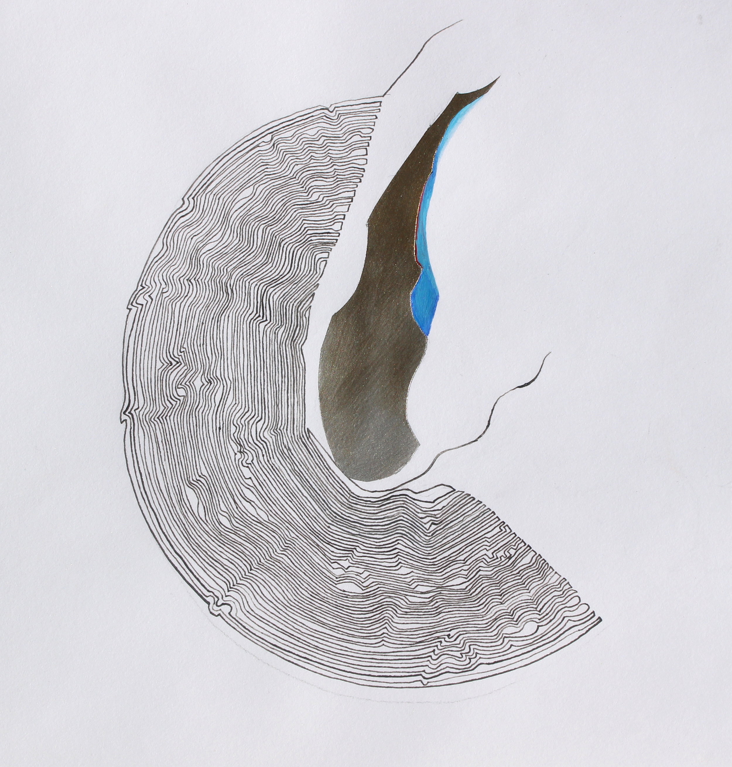 Joel Moskowitz, Tear Drop , Mixed media on paper, 10x10