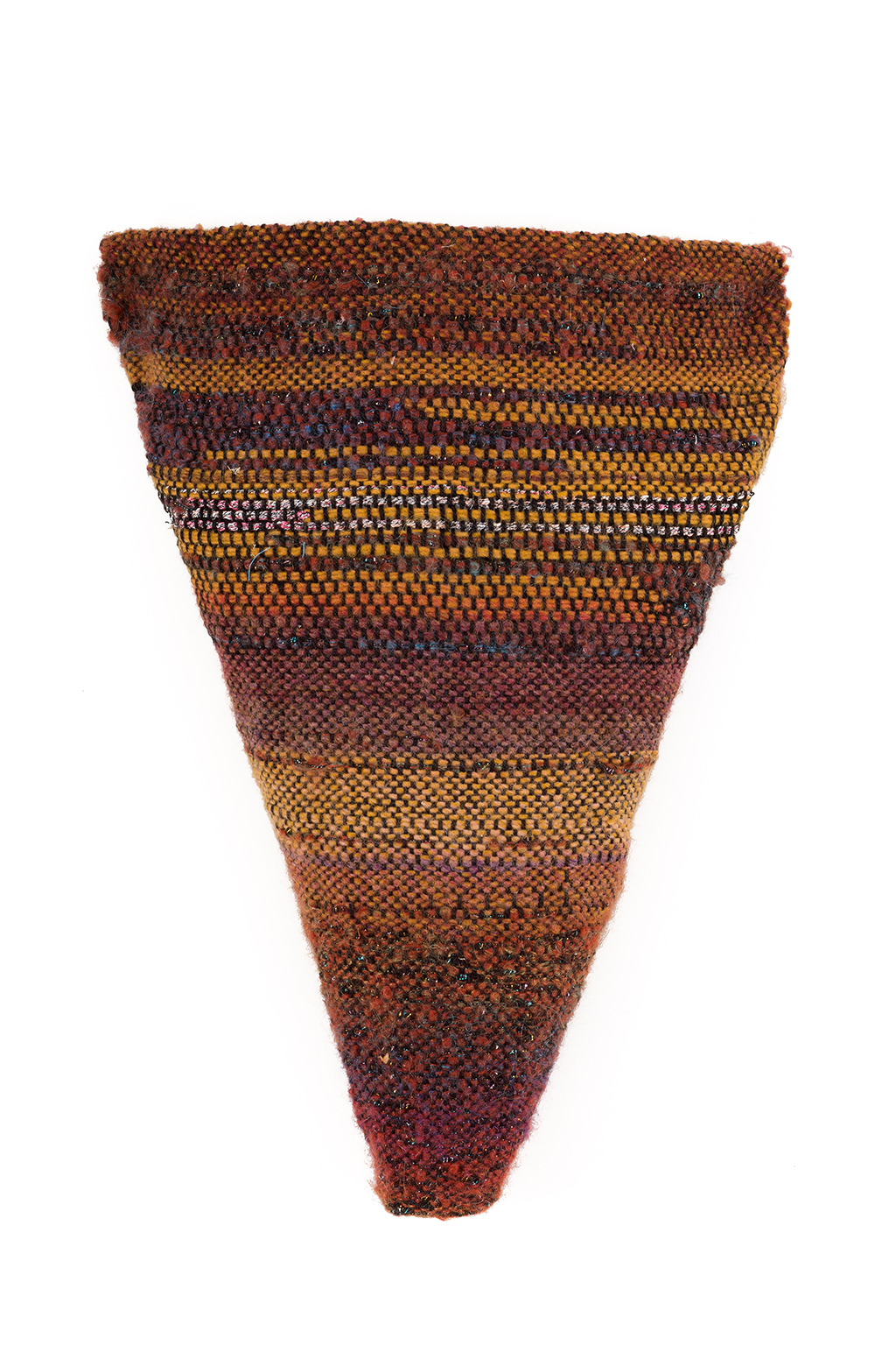  Sylvia Vander Sluis,  Earthy Torso 1,  Handwoven wool, beads, 17x13x3 