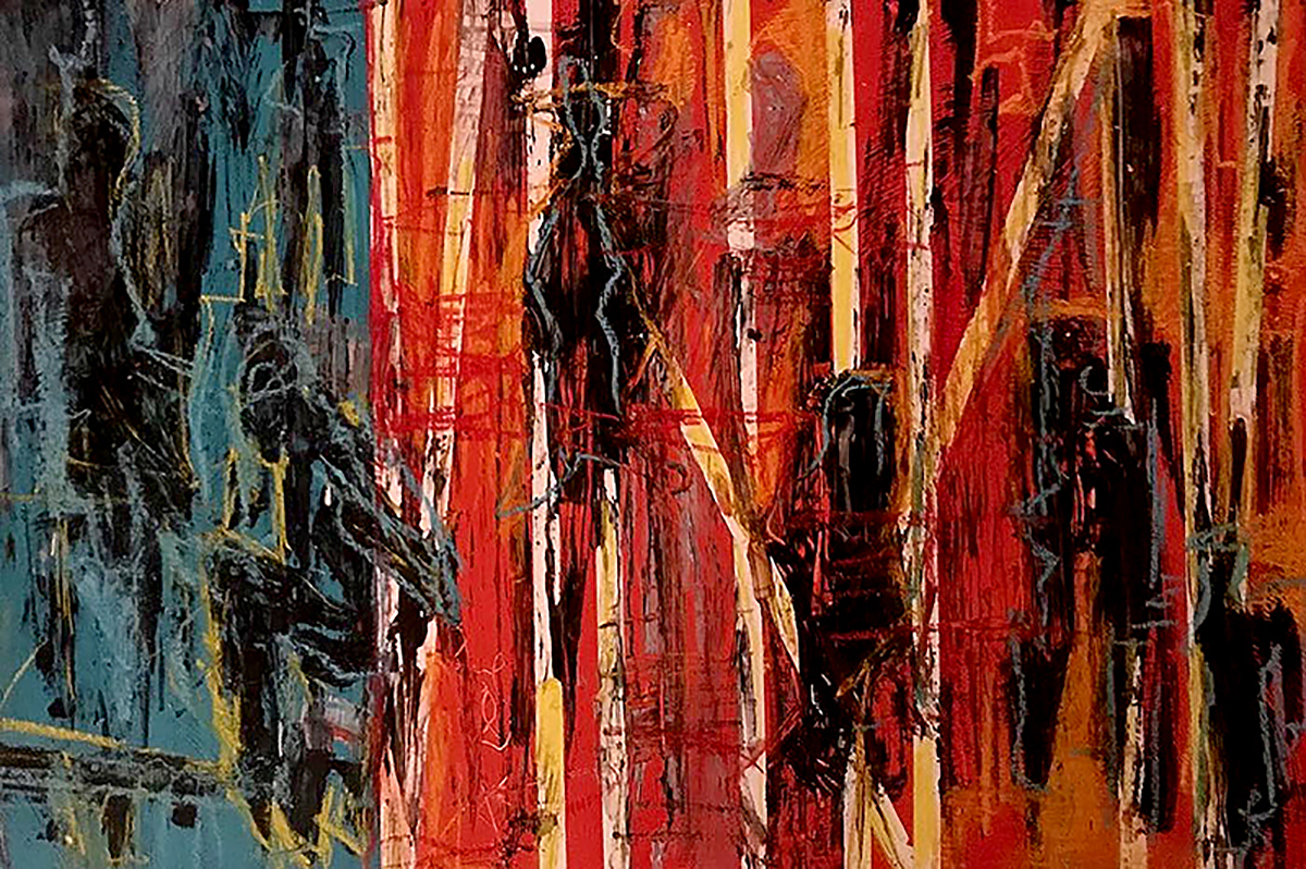 Brigid McGivern, Caught , Acrylic and soft pastel on panel, 36x24