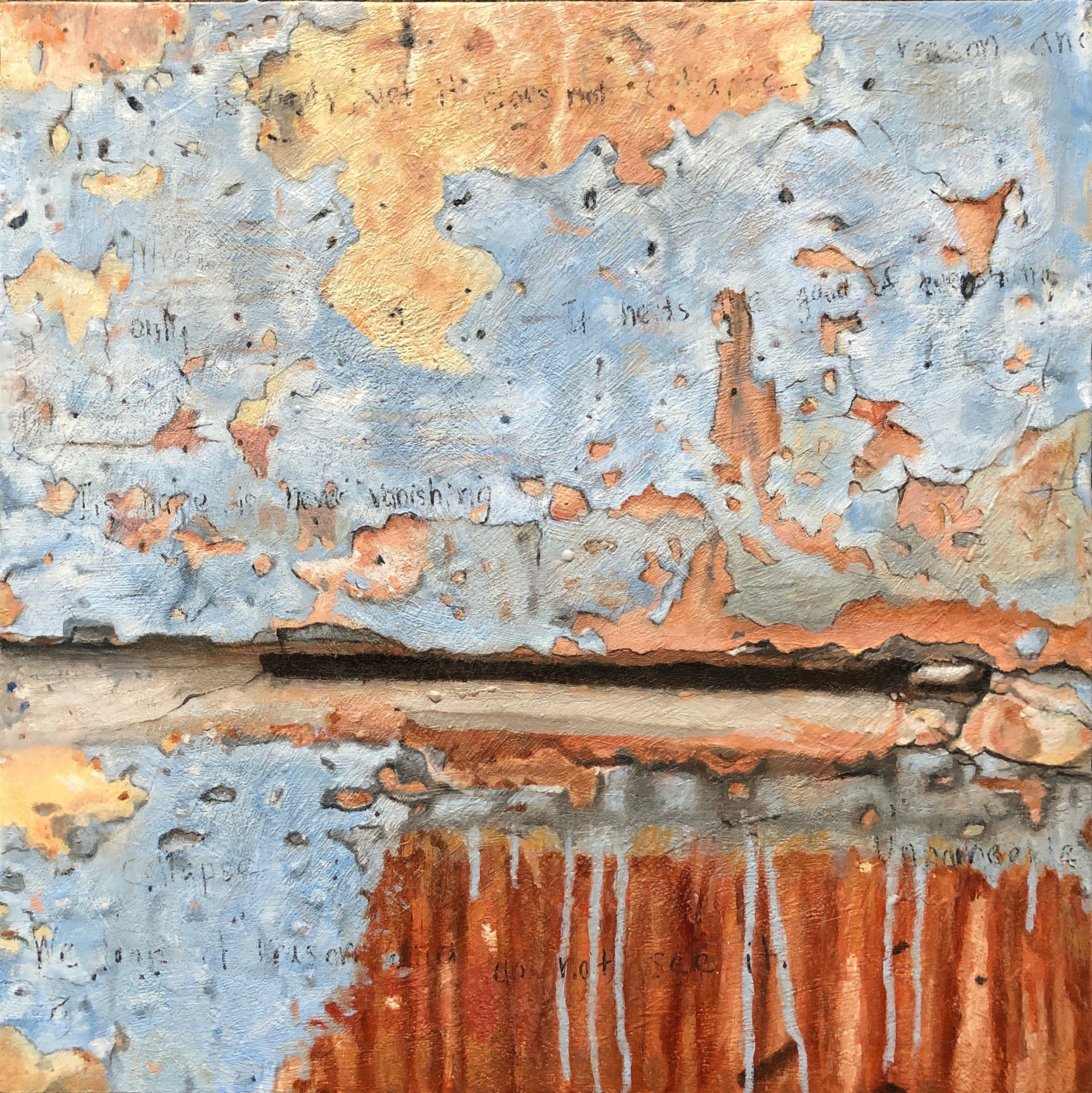  Tracy Spadafora,  Never Vanishing , Encaustic and oil on wood  panel, 24x24 