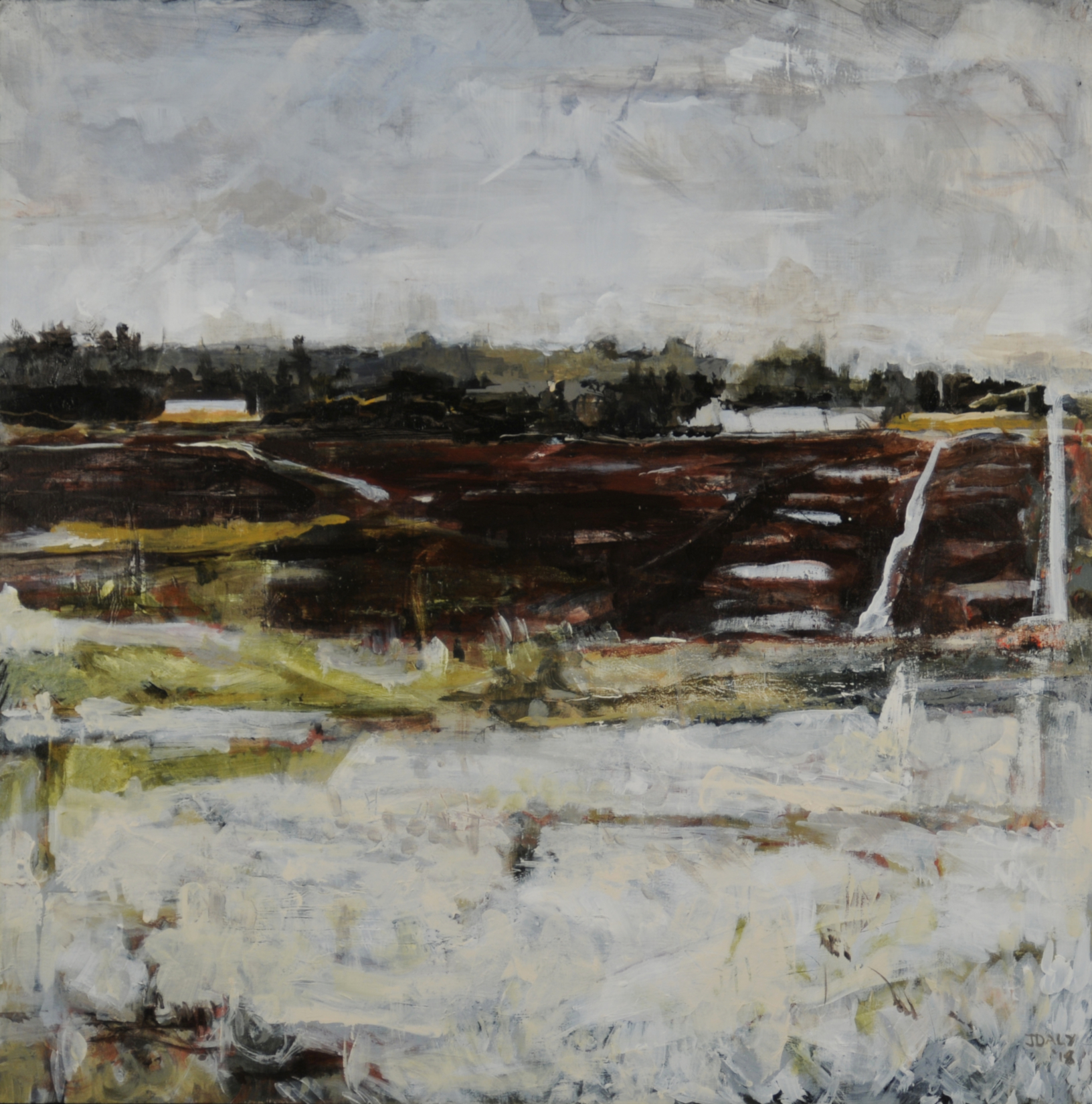  John Daly,  Red Brook I , Acrylic on panel, 24x24 