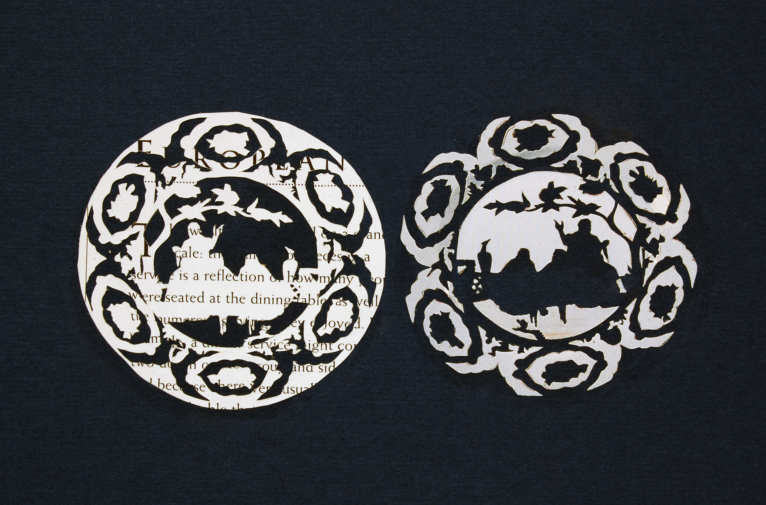 Elizabeth Alexander, Tableware Study No. 8 , Collaged pages from: The Bulfinch Anatomy of Antique China & Silver, published by Bulfinch Press