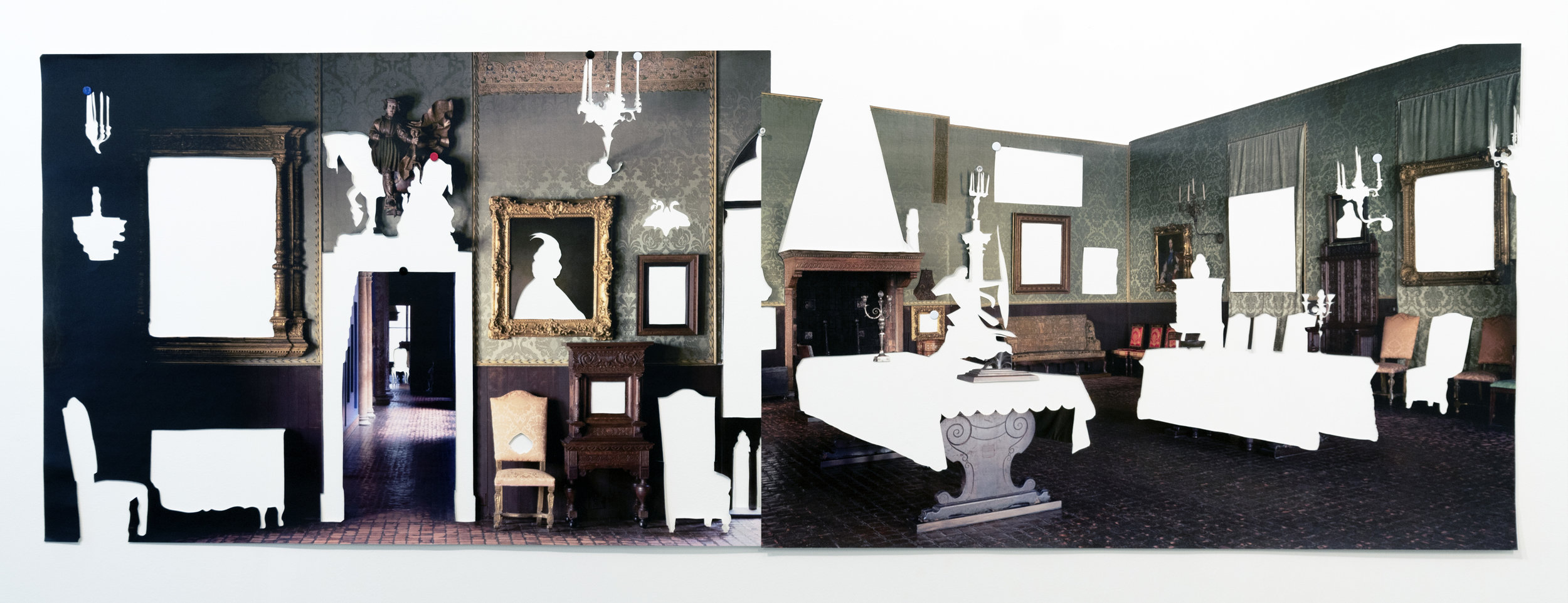  Elizabeth Alexander,  Dutch Room , Hand cut inkjet print, glue 