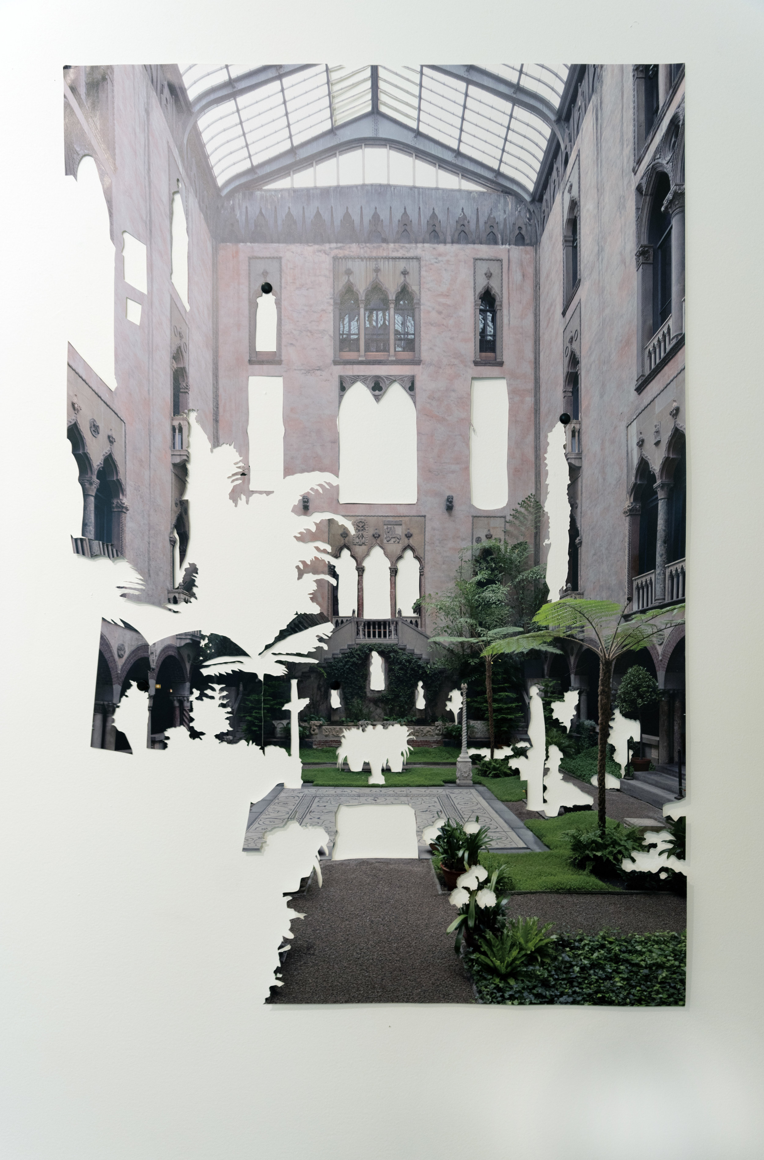  Elizabeth Alexander,  Courtyard , Hand cut inkjet print, glue 