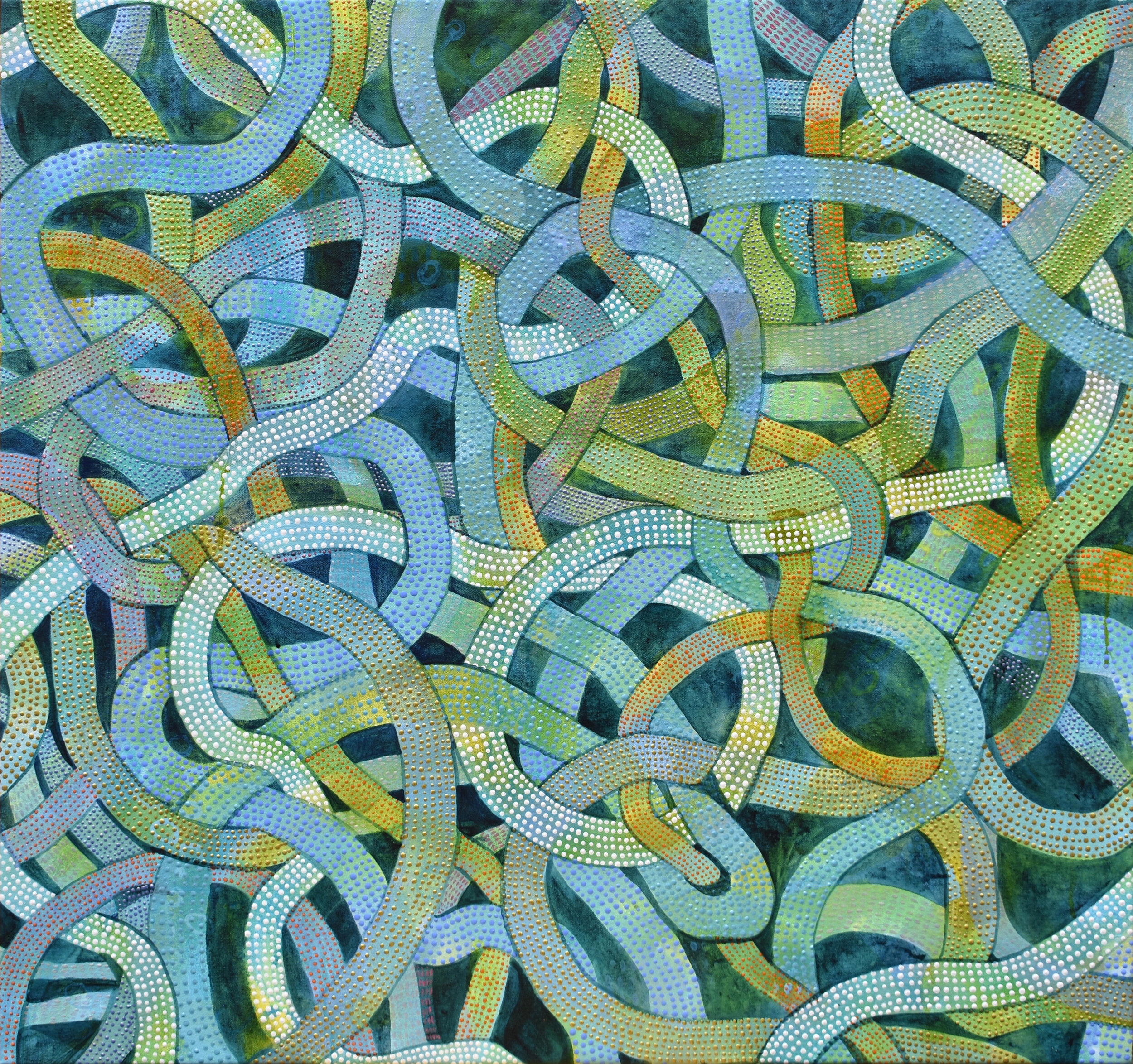  Denise Driscoll,  Tangle 1 , Acrylic on canvas, 34 x 36 