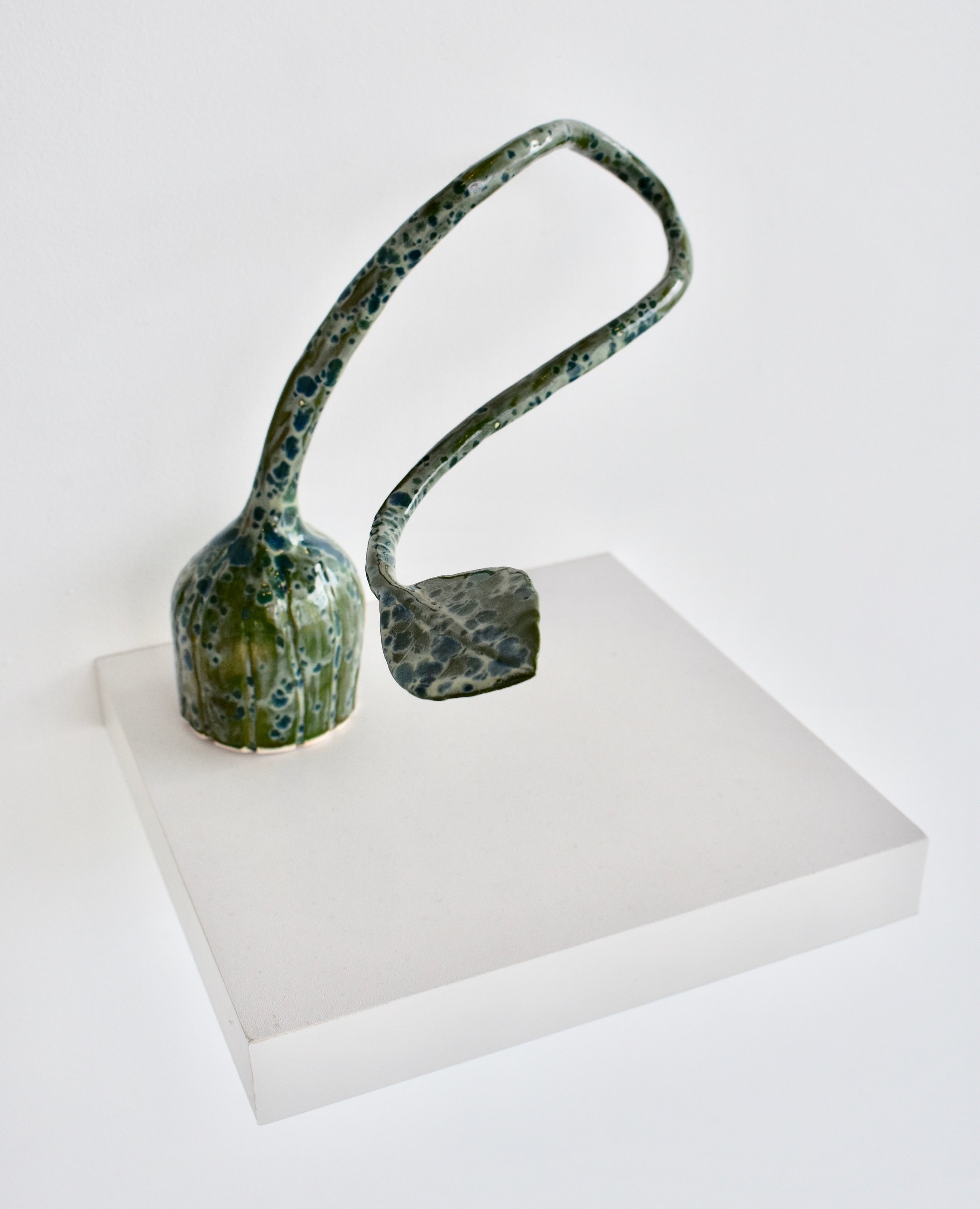  Emily Brodrick, “ Ceramic Sprout No. 3”   Glazed white stoneware, 13 x 6 x 4 inches 