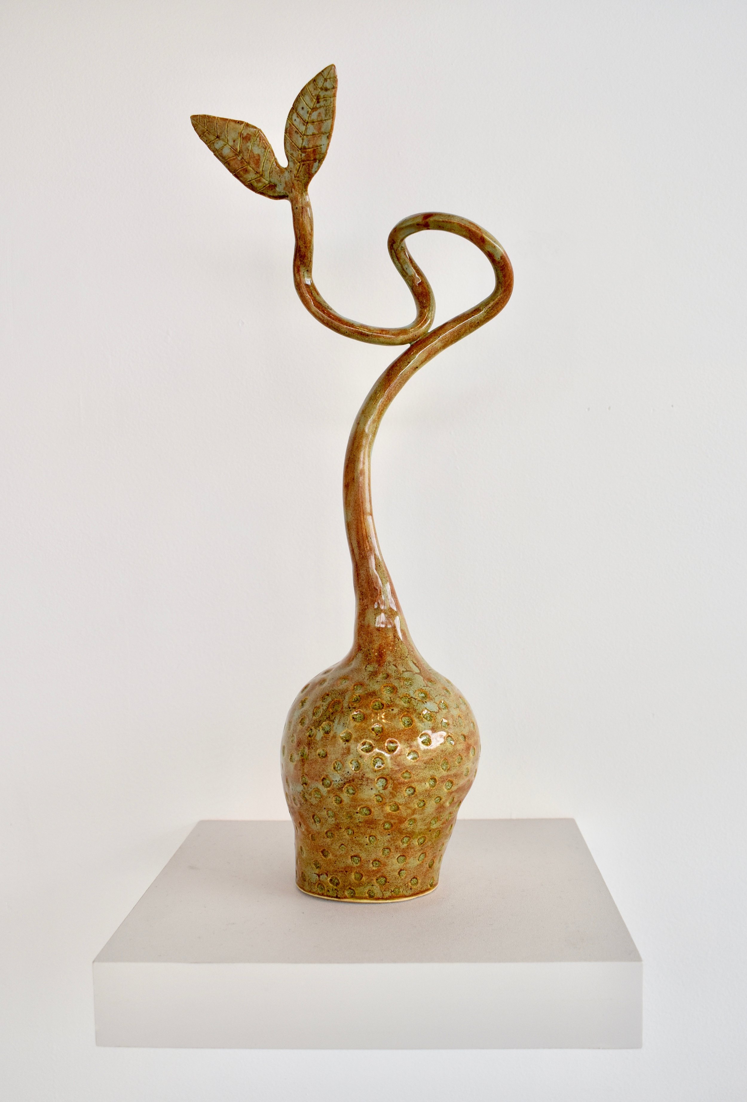  Emily Brodrick,  “Ceramic Sprout No. 5”   Glazed white stoneware, 13 x 4 x 4 inches 