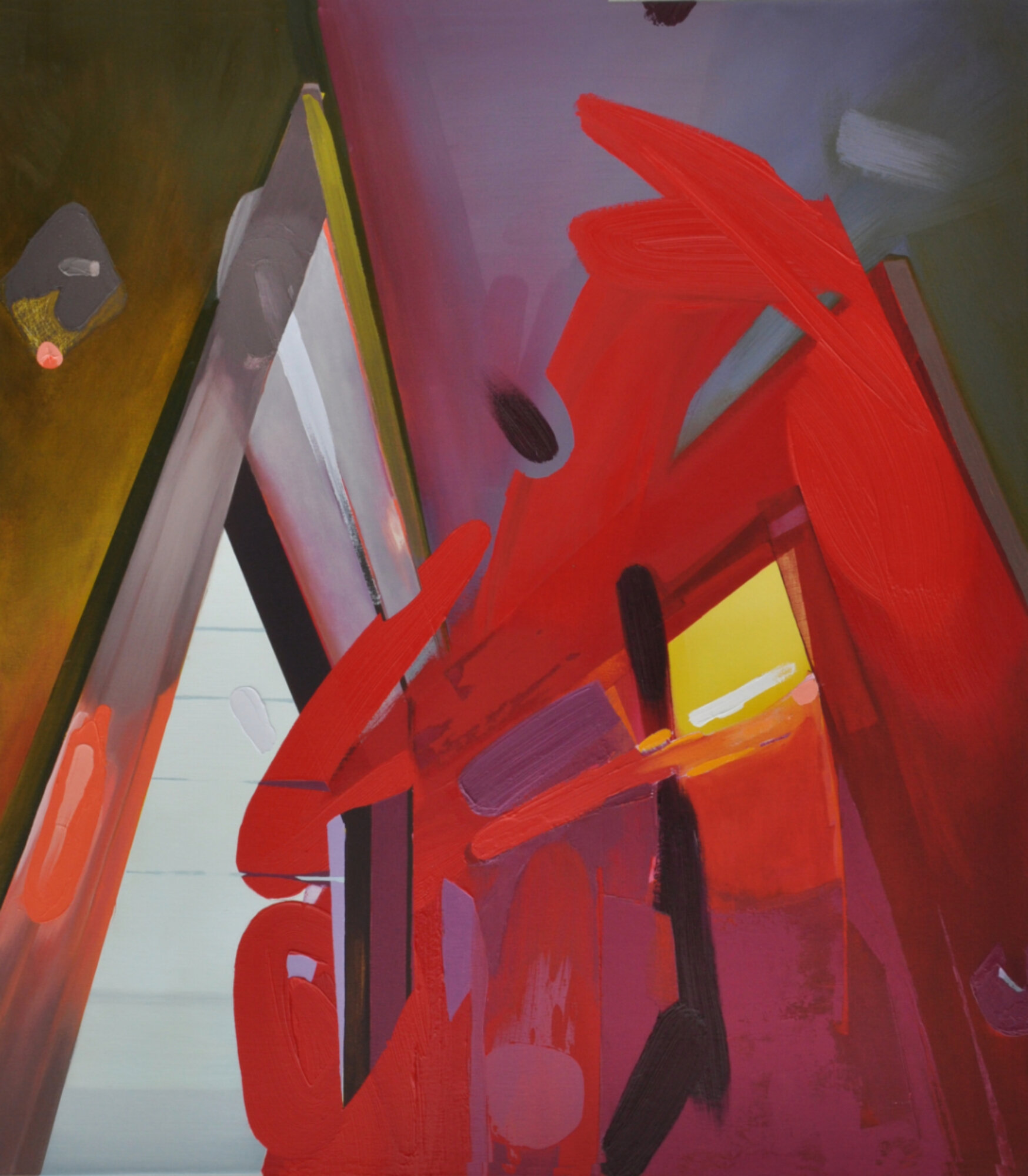   Andrea Barone ,  enter red,  oil on canvas, 32x36 inches, $1,600 