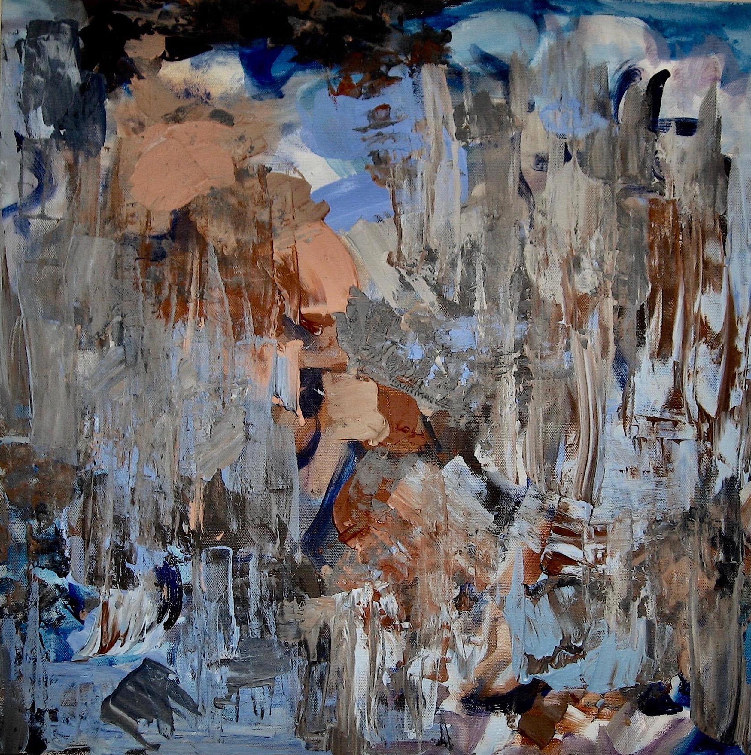  Janet Blagdon,  Mostly Blue , Acrylic paint, 20x20 