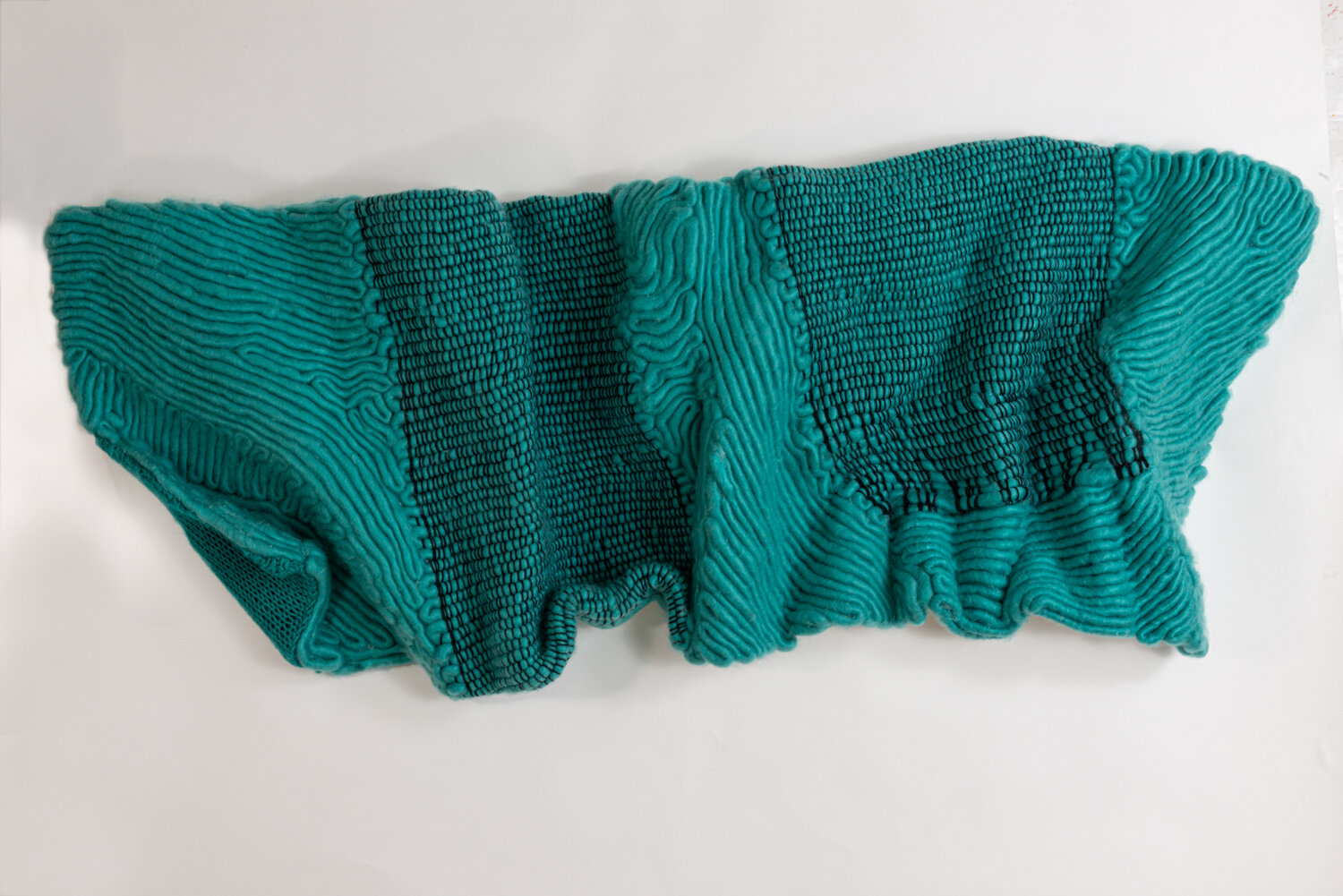 Allegro con brio , fiber sculpture by Sylvia Vander Sluis