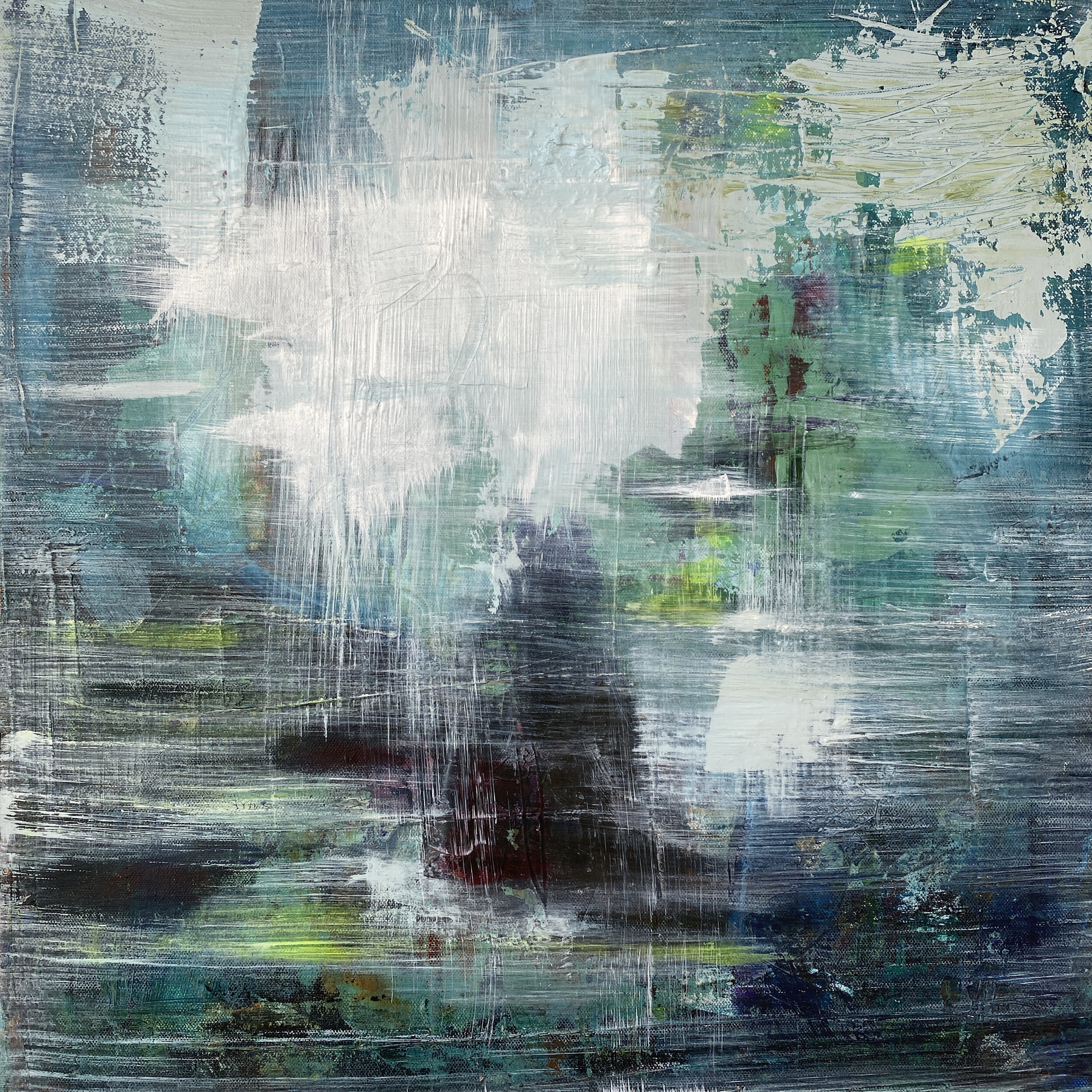   Translation of "Nocturne Op.9 No.2" (F. Chopin) , mixed media on canvas, 20 x 20 inches 