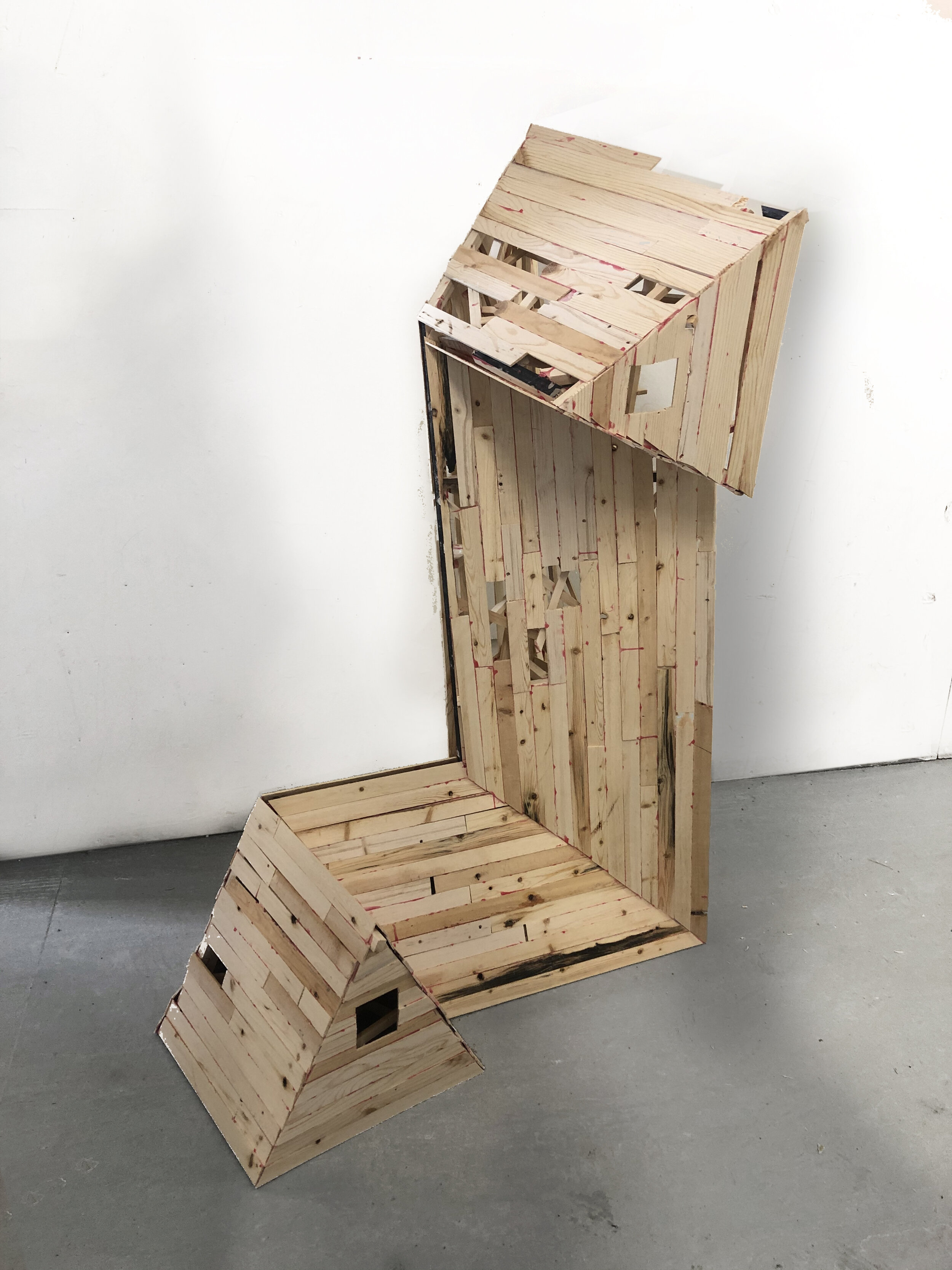  Daniel Zeese,  Roof 4,  Wood, 40x36x24 