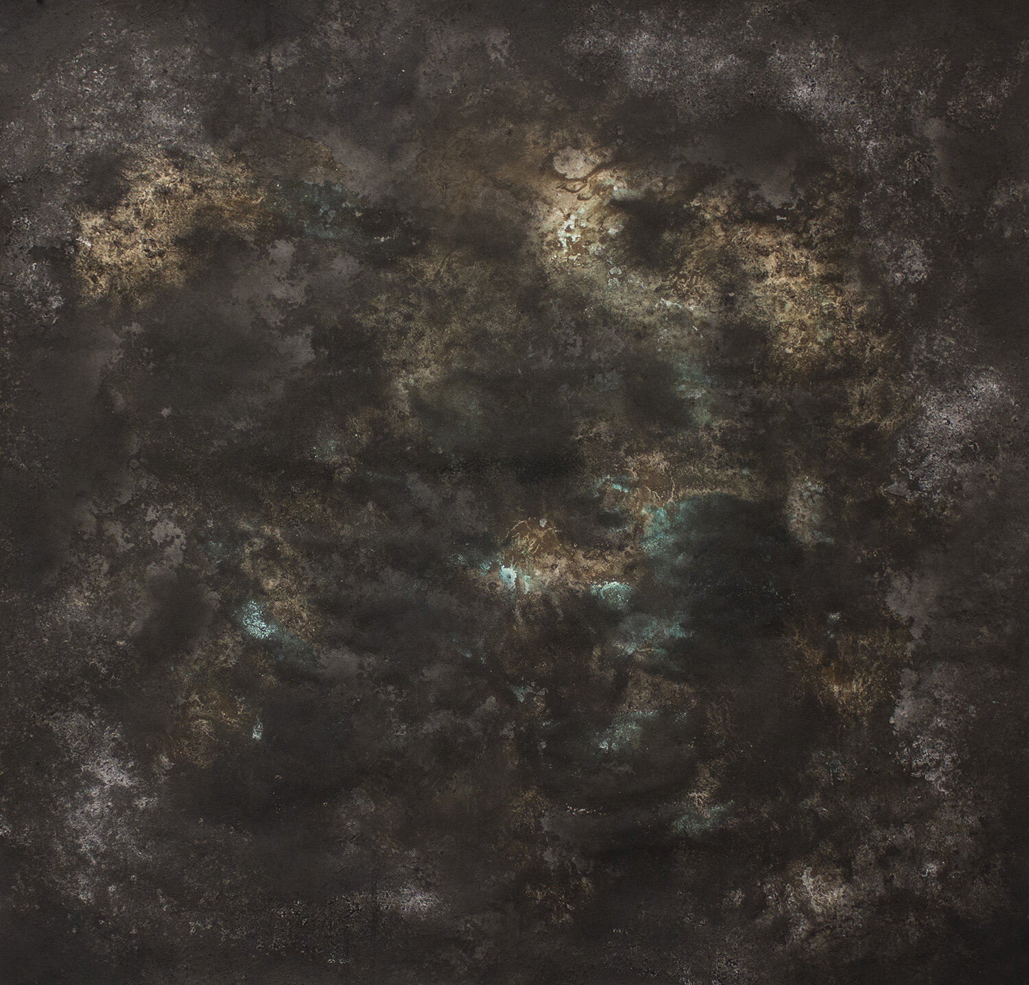    Nebula   mixed media on paper with soil and minerals from the Atacama Desert, 38 x 38 inches 