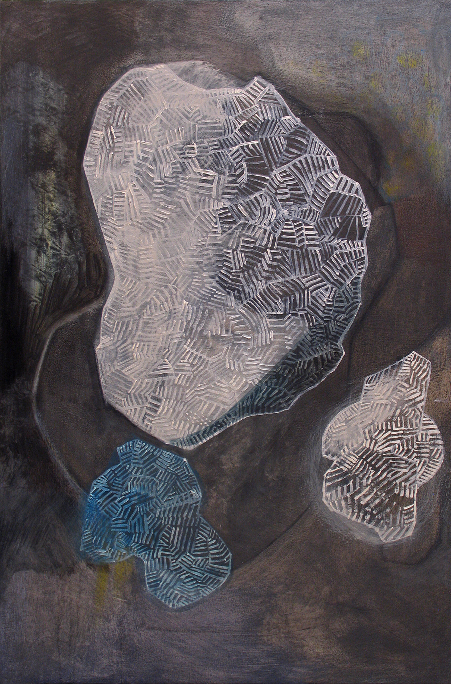    Fragnet    oil, graphite on canvas over wood, 30 x 20 inches 