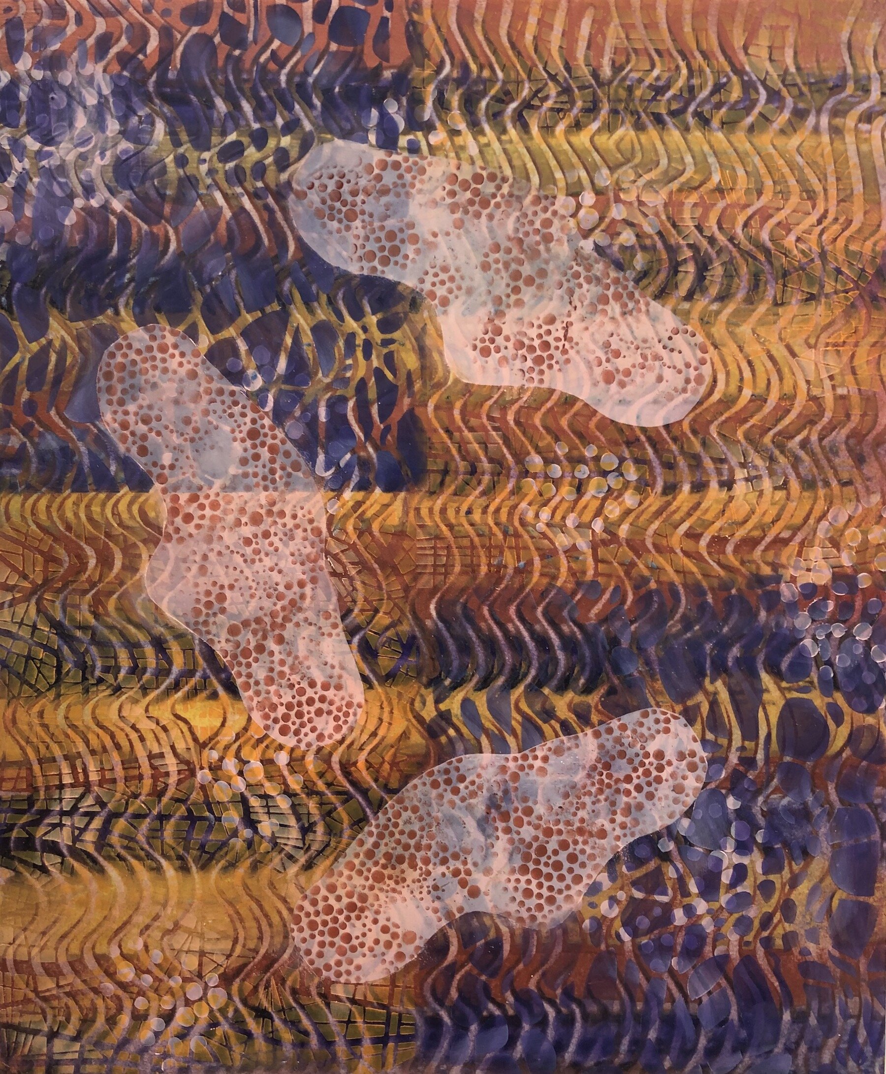    Patterns Layers 6    encaustic, pastel on paper, 17 x 14 inches 