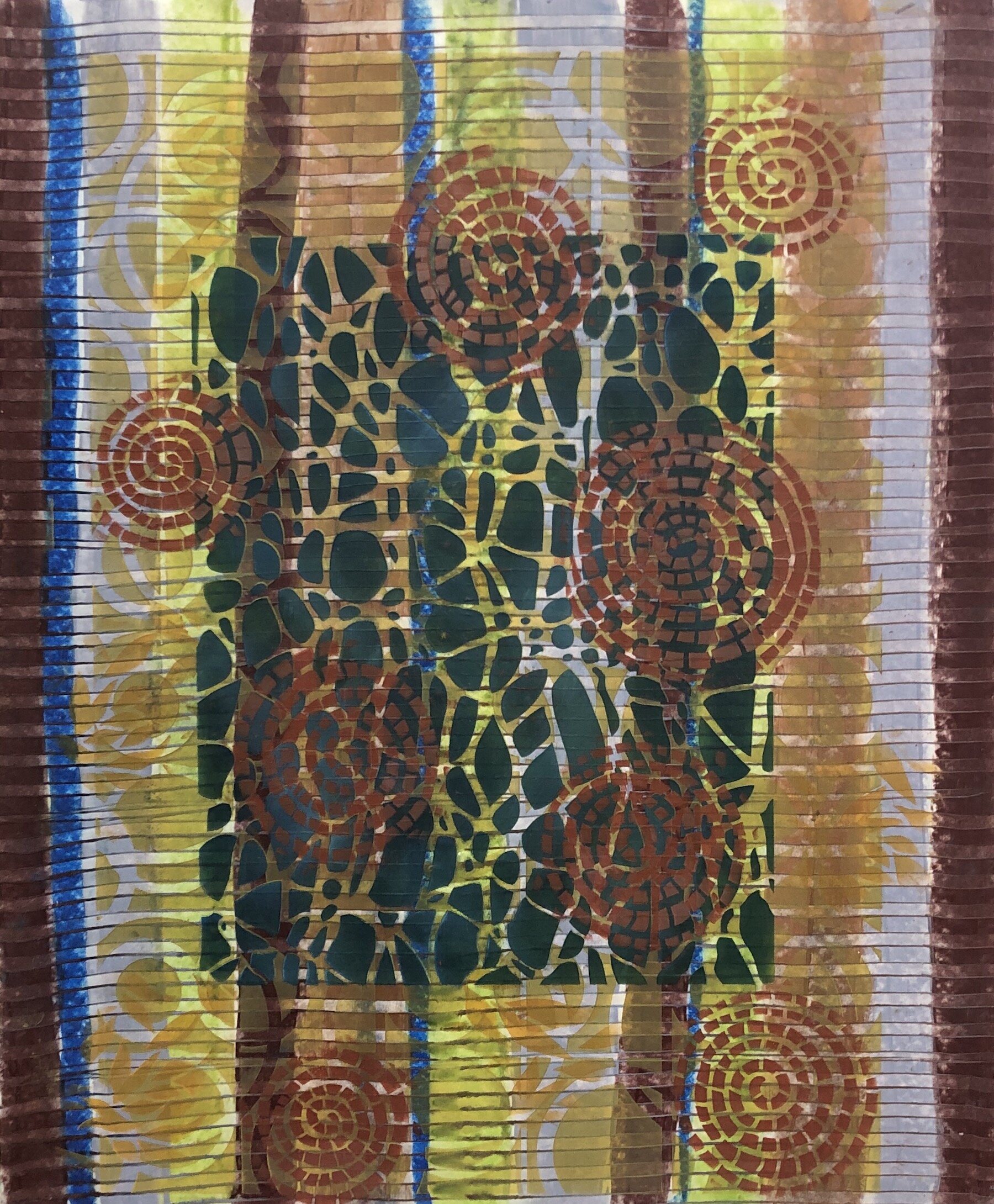    Patterns Layers 7    encaustic, pastel on paper, 17 x 14 inches 