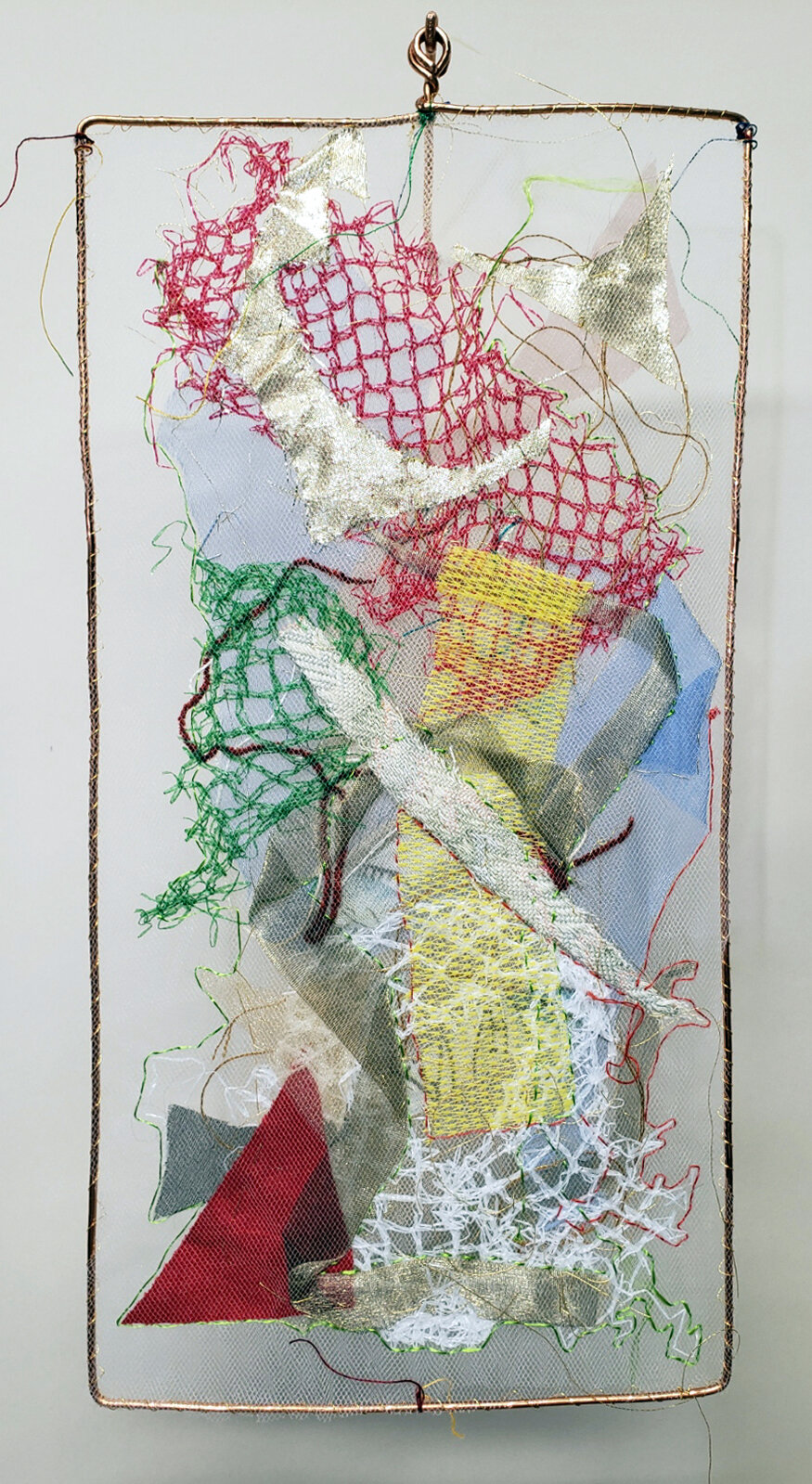  Virginia Mahoney, “Untitled Experiment #1” Copper, Thread, Fabric, and Food Nets 