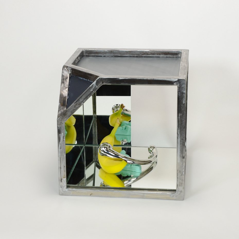   Mirror Box  steel, mirror, magnets, 12 x 12 x 12 inches 