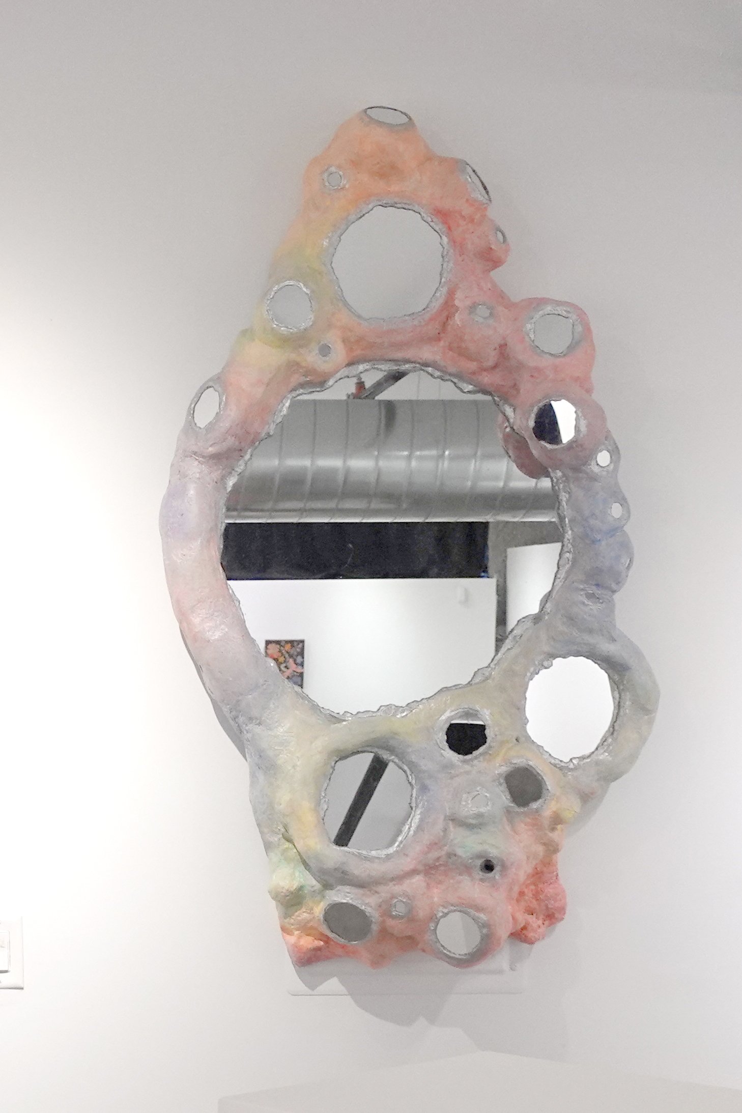   Mirror Mirror  mirror, fiberglass, hydrocal, acrylic; 30 x 52 x 8 inches 