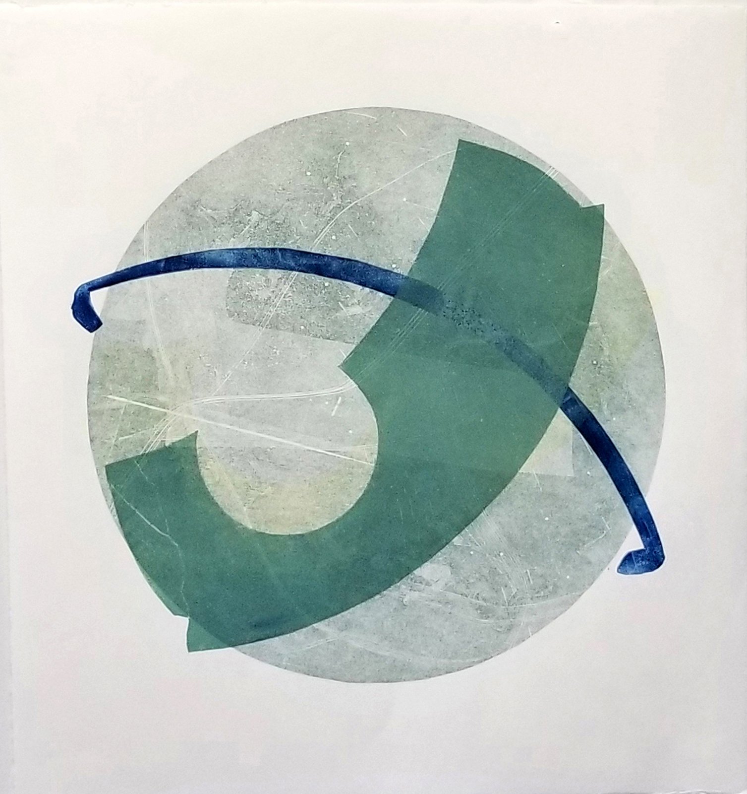  Elisa Lanzi  Shelter in Place no. 4  hand-pulled monotype, relief, collage, 16 3/4x 15 1/2 