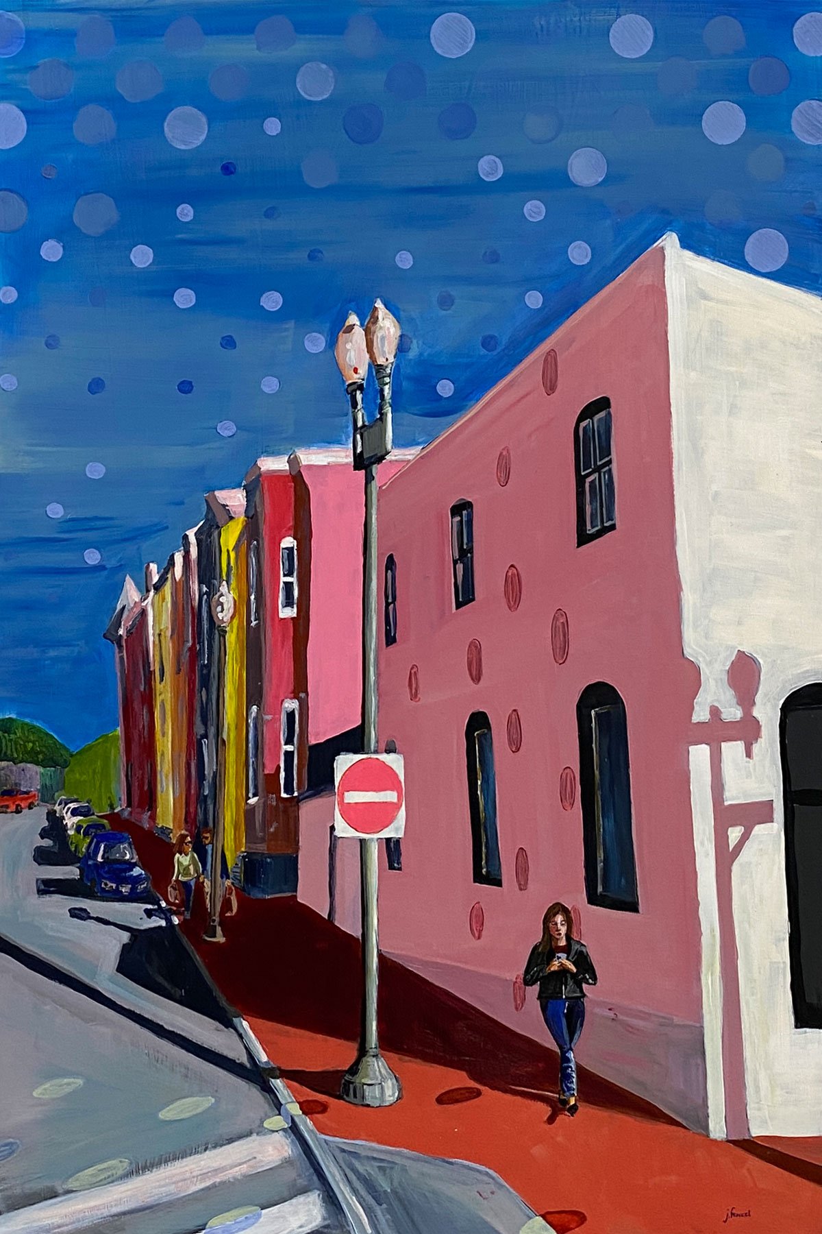  Jim Fenzel   Approaching M Street,  acrylic on canvas, 24x36” 