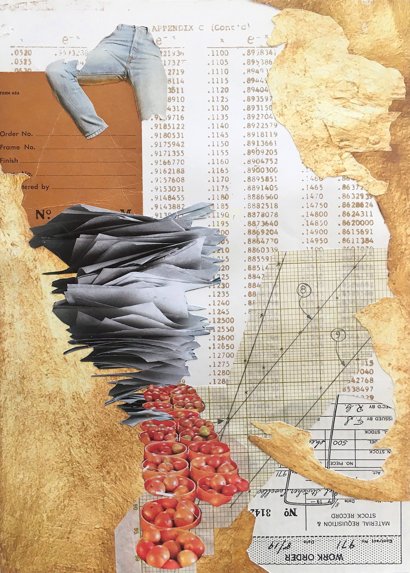    Aspiration    Mixed media collage on engineering coursework, 16 x 12 inches 