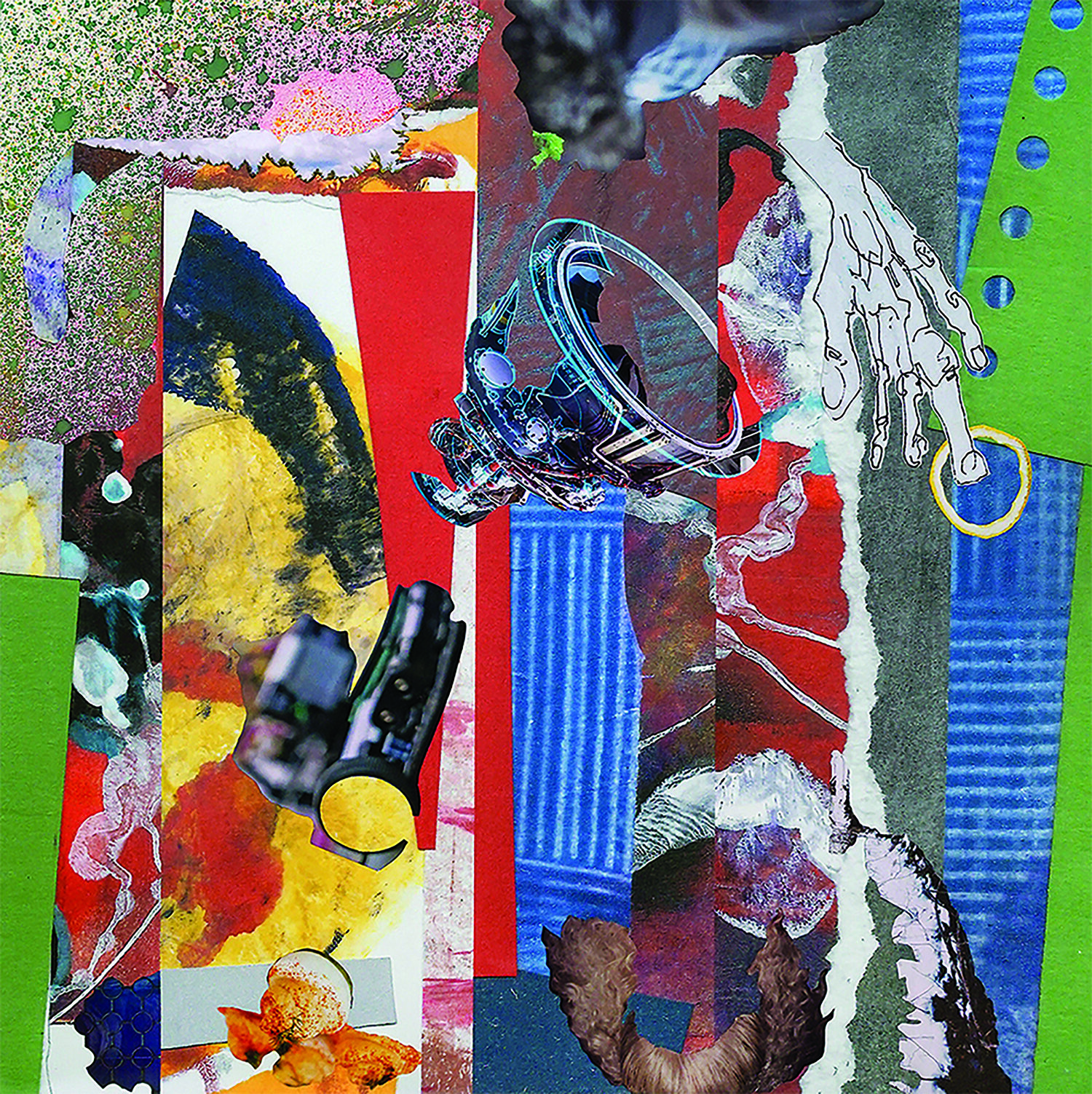    We didn’t take the plane-the plane took us!    Mixed media collage on watercolor paper, 30 x 22 inches 
