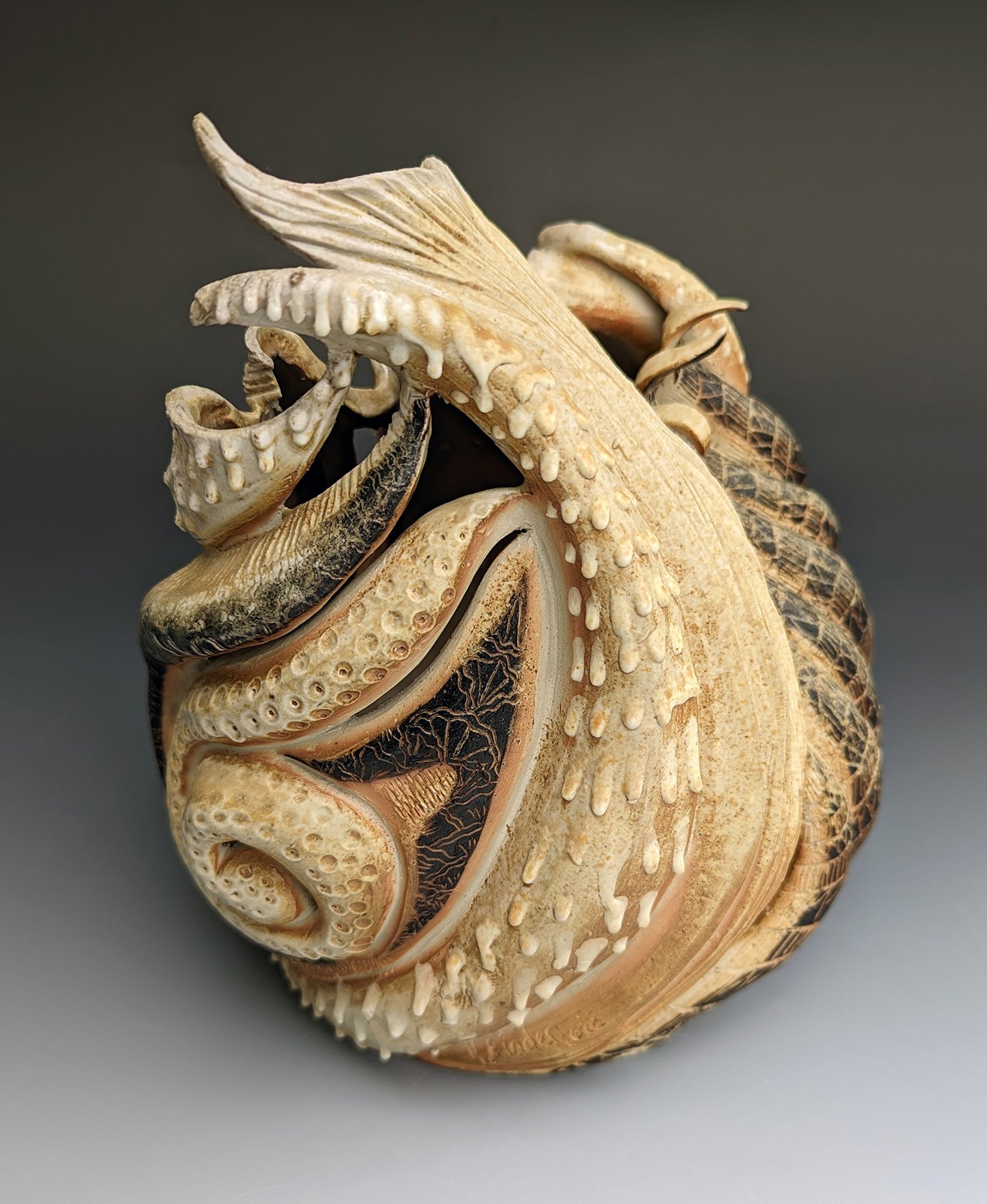    Deep Dive,   wood-fired ceramics, 9.5 x 8 x 7 inches 