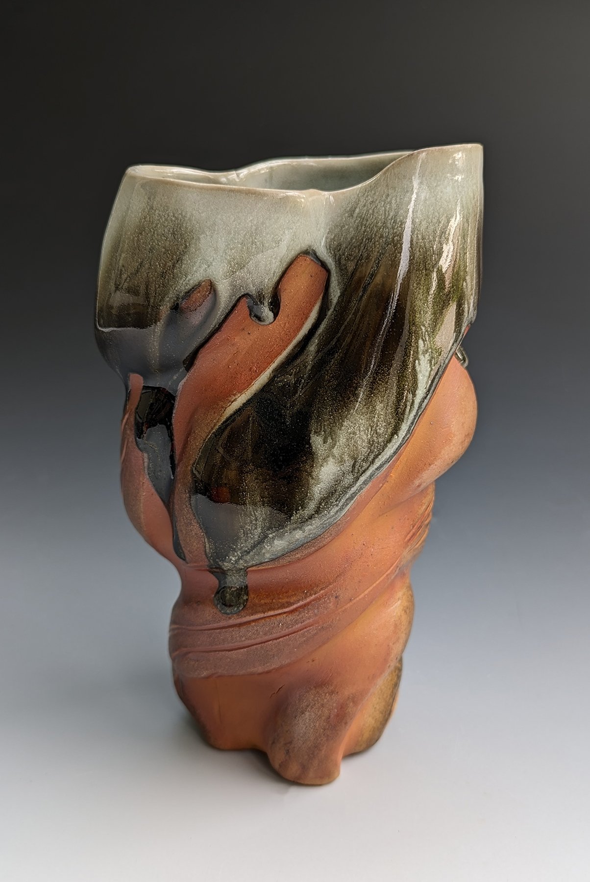    Fire and Ice,   wood-fired ceramics, 8 x 5 x 4 inches 