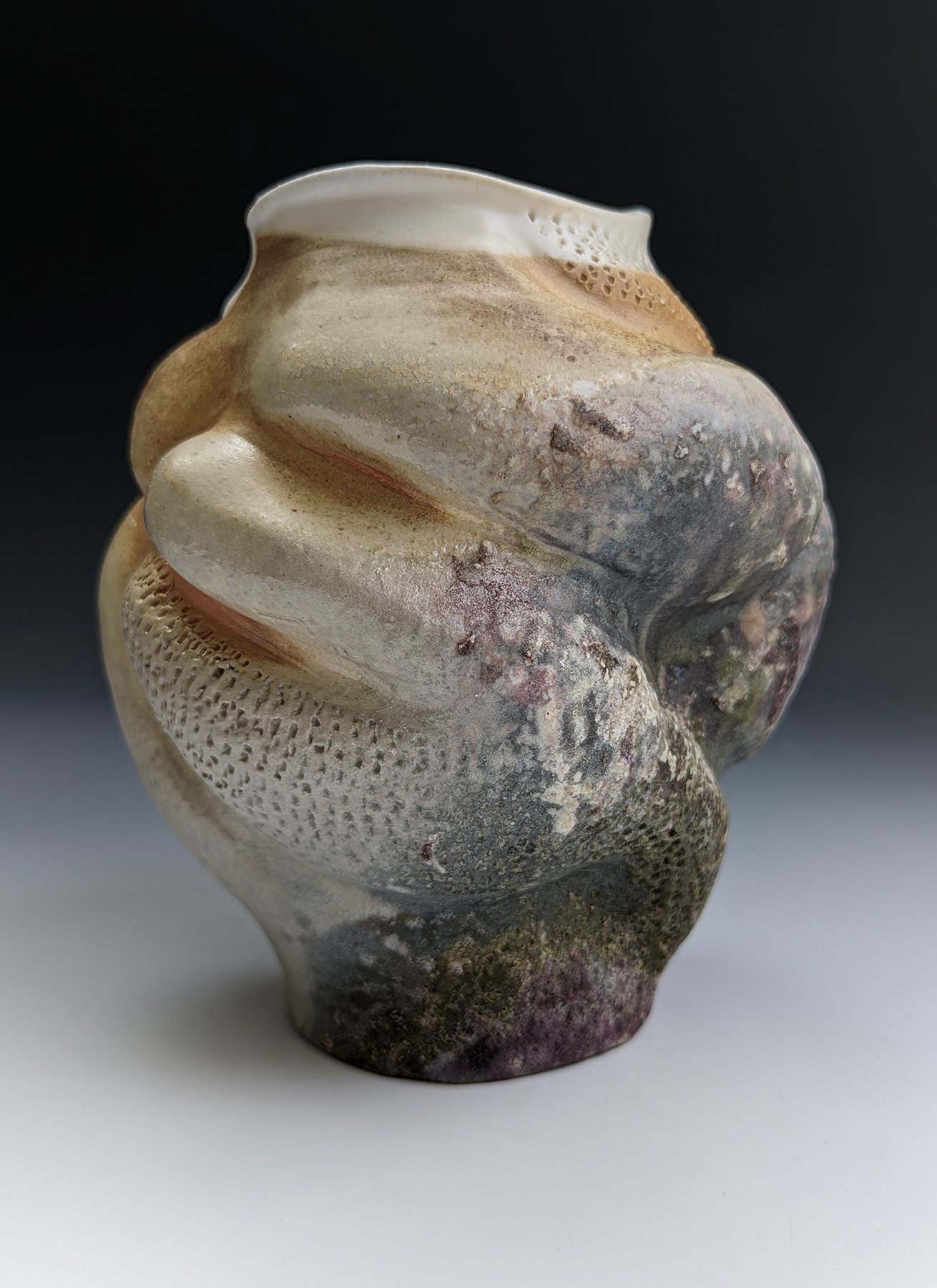    Reef Vase ,   wood-fired ceramics, 7 x 5 x 4 inches 