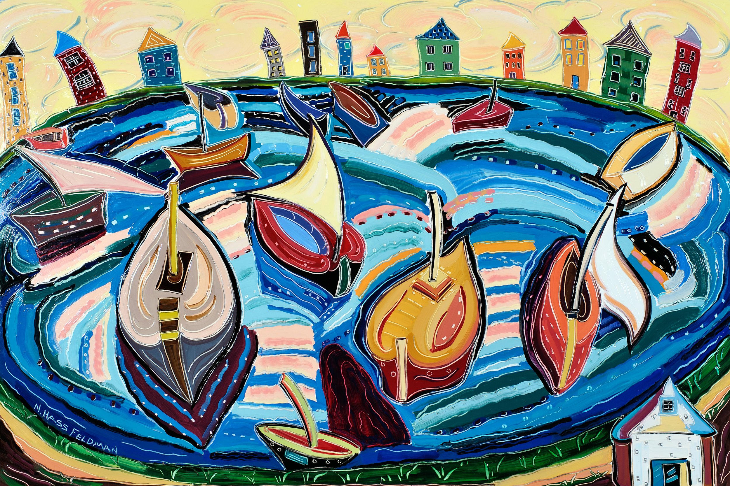   The Boats Come to Yellow Sky   by Nan Haas Feldman 