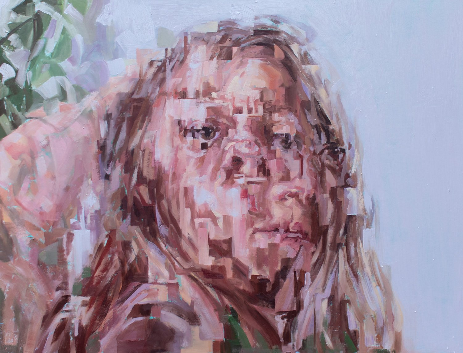    Portrait Glitch   oil on panel  32 x 24 inches 